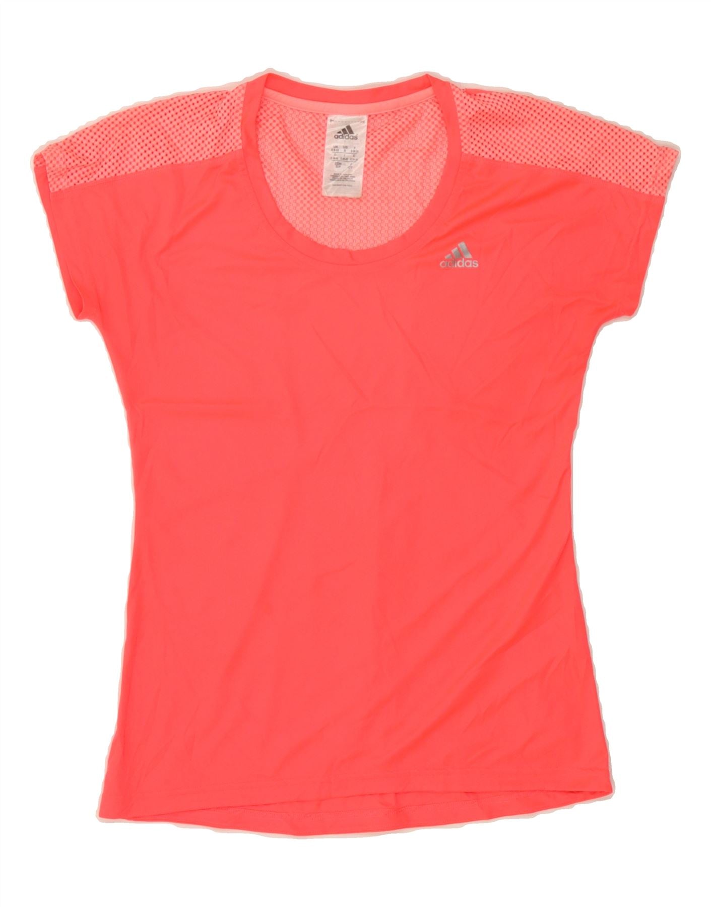 ADIDAS Womens T-Shirt Top UK 8/10 Small Pink Colourblock Polyester Vintage Adidas and Second-Hand Adidas from Messina Hembry