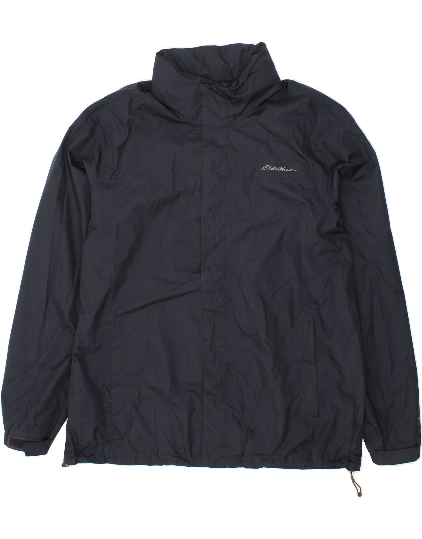 EDDIE BAUER Mens Rain Jacket UK 42 XL Navy Blue Polyester Vintage Eddie Bauer and Second-Hand Eddie Bauer from Messina Hembry