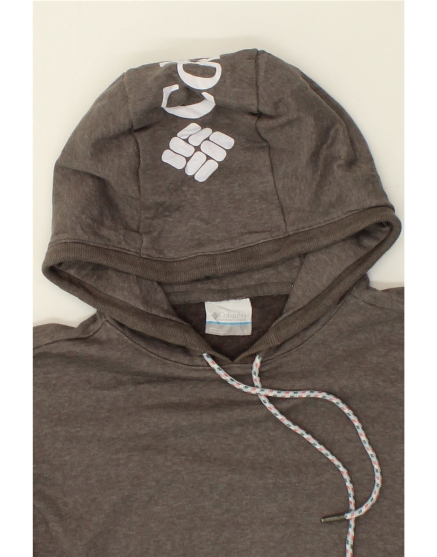 COLUMBIA Womens Hoodie Jumper UK 10 Small Grey Cotton Vintage Columbia and Second-Hand Columbia from Messina Hembry