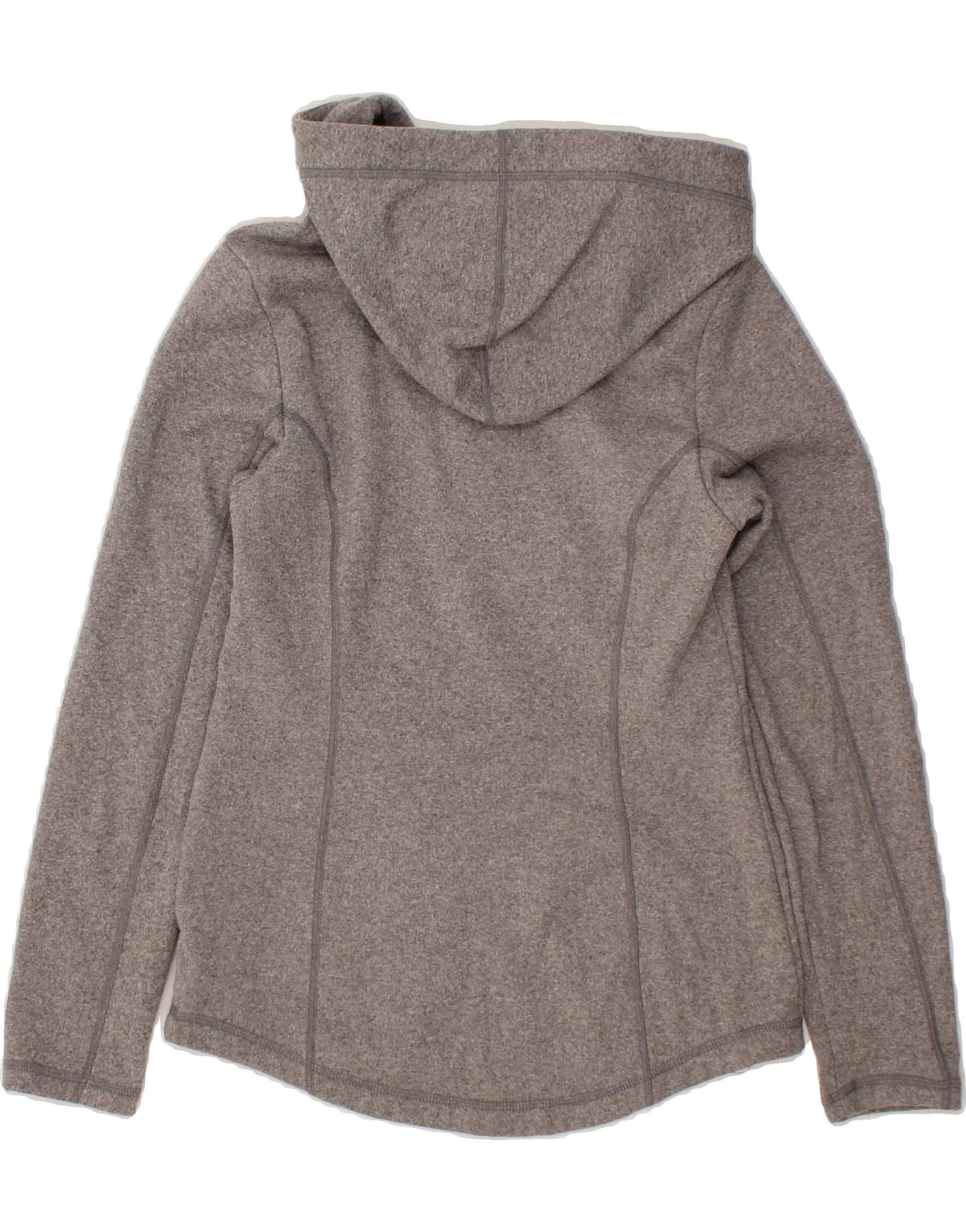 FILA Womens Zip Neck Hoodie Jumper UK 6 XS Grey Polyester Vintage Fila and Second-Hand Fila from Messina Hembry