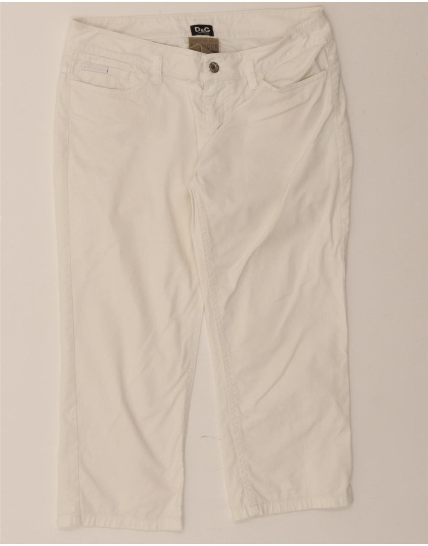 DOLCE & GABBANA Womens Capri Jeans W28 L20 White Cotton Vintage Dolce & Gabbana and Second-Hand Dolce & Gabbana from Messina Hembry