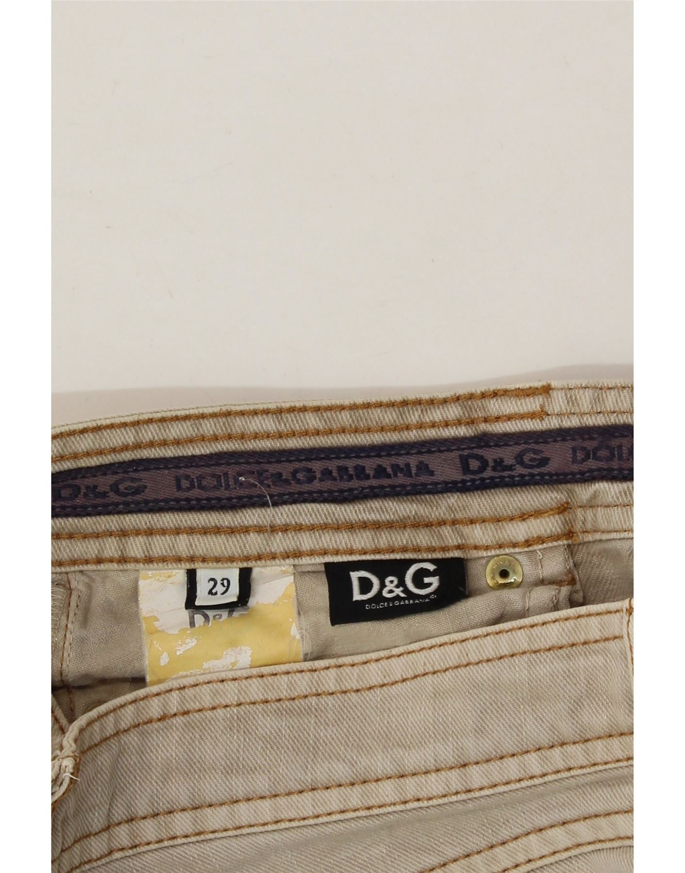 DOLCE & GABBANA Womens Capri Jeans W29 L20 Beige Vintage Dolce & Gabbana and Second-Hand Dolce & Gabbana from Messina Hembry