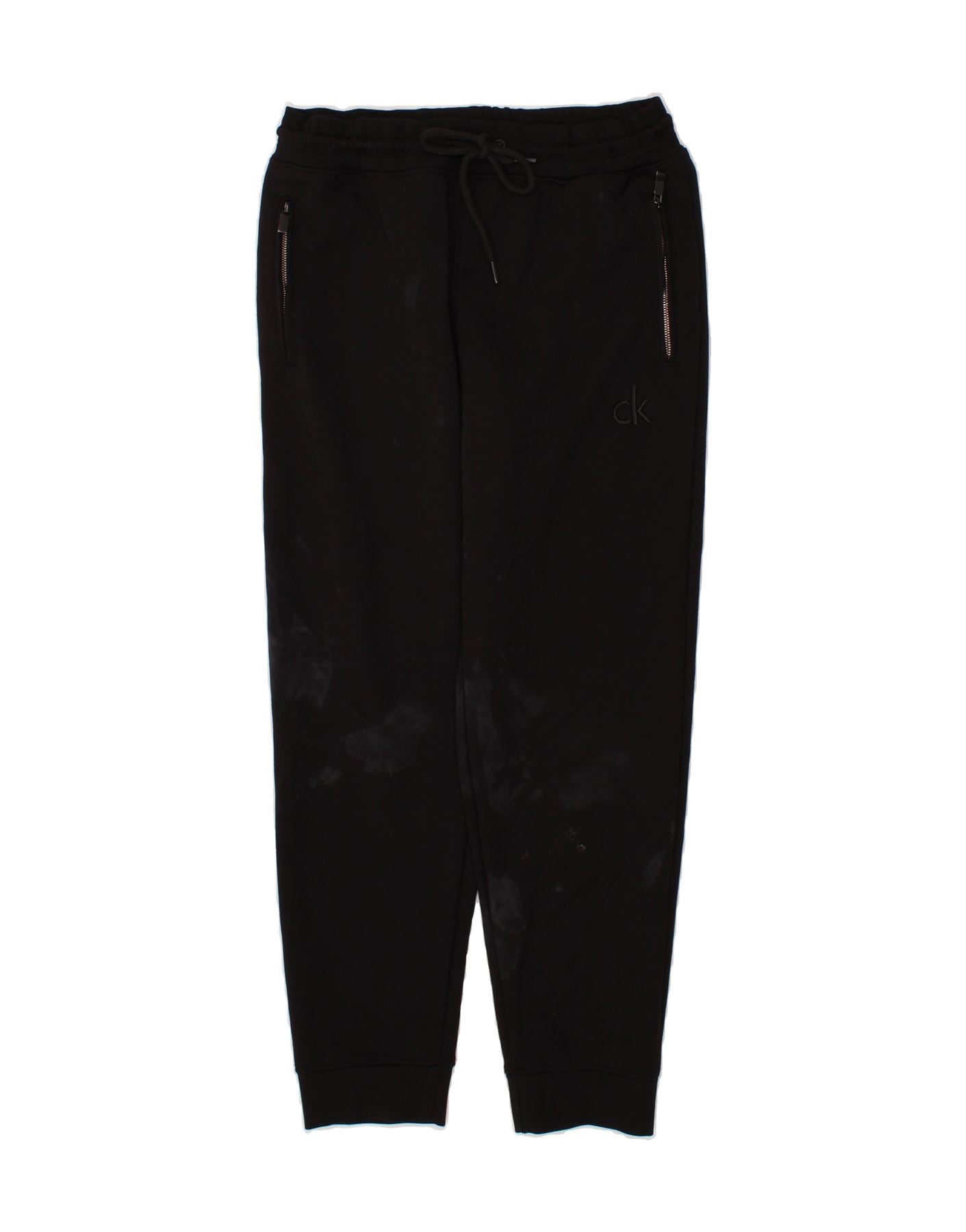 CALVIN KLEIN Womens Tracksuit Trousers Joggers UK 20 2XL Black Cotton Vintage Calvin Klein and Second-Hand Calvin Klein from Messina Hembry
