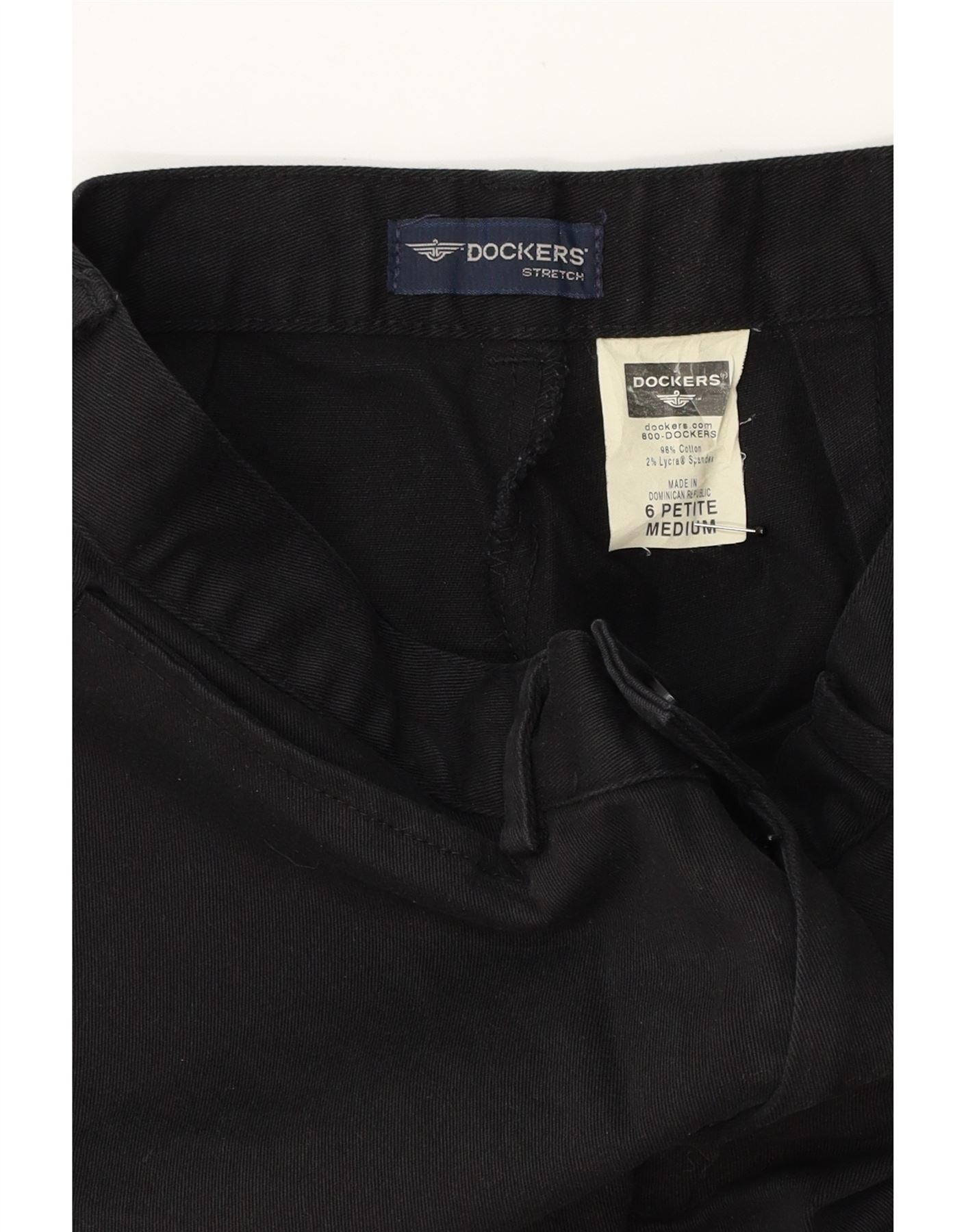 DOCKERS Womens Petite High Waist Suit Trousers US 6 Medium W25 L28 Black Vintage Dockers and Second-Hand Dockers from Messina Hembry