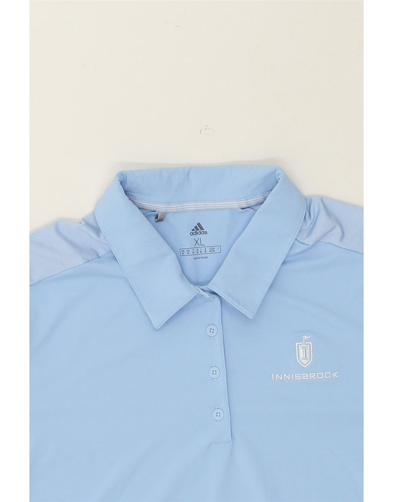ADIDAS Womens Polo Shirt UK 18 XL Blue Polyester | Vintage Adidas | Thrift | Second-Hand Adidas | Used Clothing | Messina Hembry 