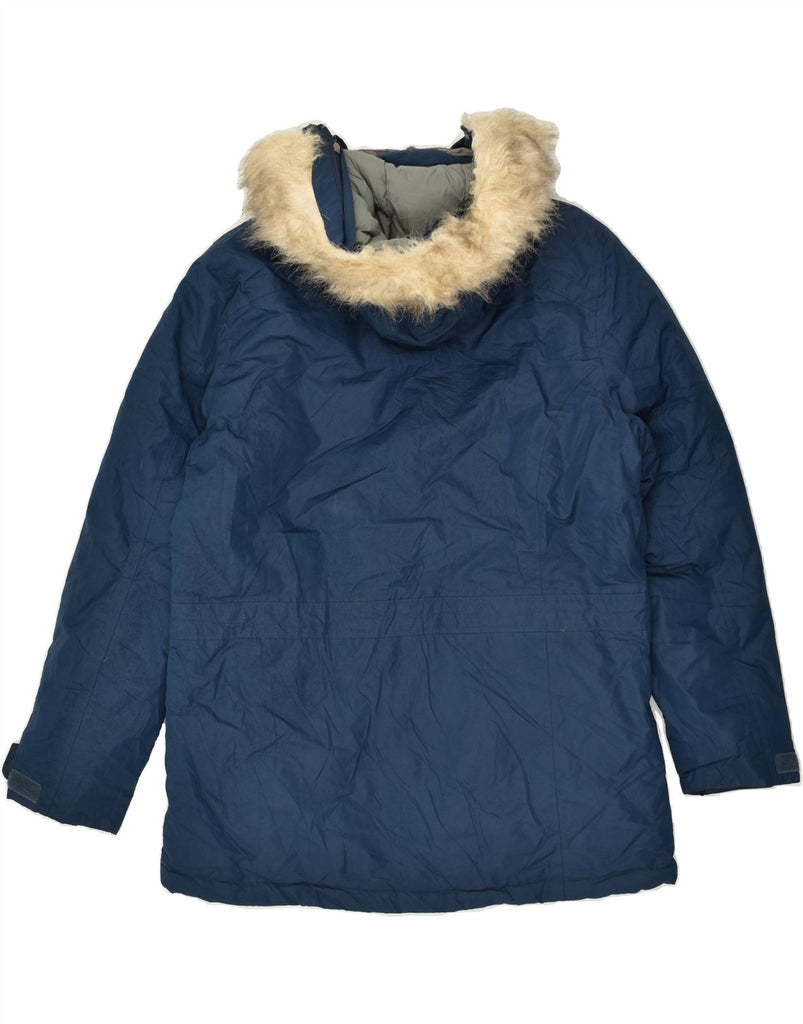 L.L.BEAN Mens Hooded Padded Jacket UK 38 Medium Navy Blue Polyester | Vintage L.L.Bean | Thrift | Second-Hand L.L.Bean | Used Clothing | Messina Hembry 