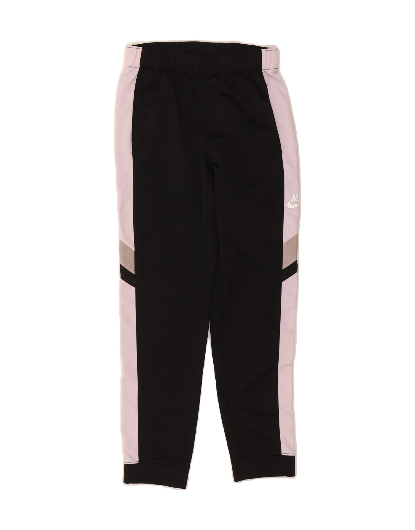 NIKE Girls Tracksuit Trousers Joggers 10-11 Years Medium Black Colourblock Vintage Nike and Second-Hand Nike from Messina Hembry