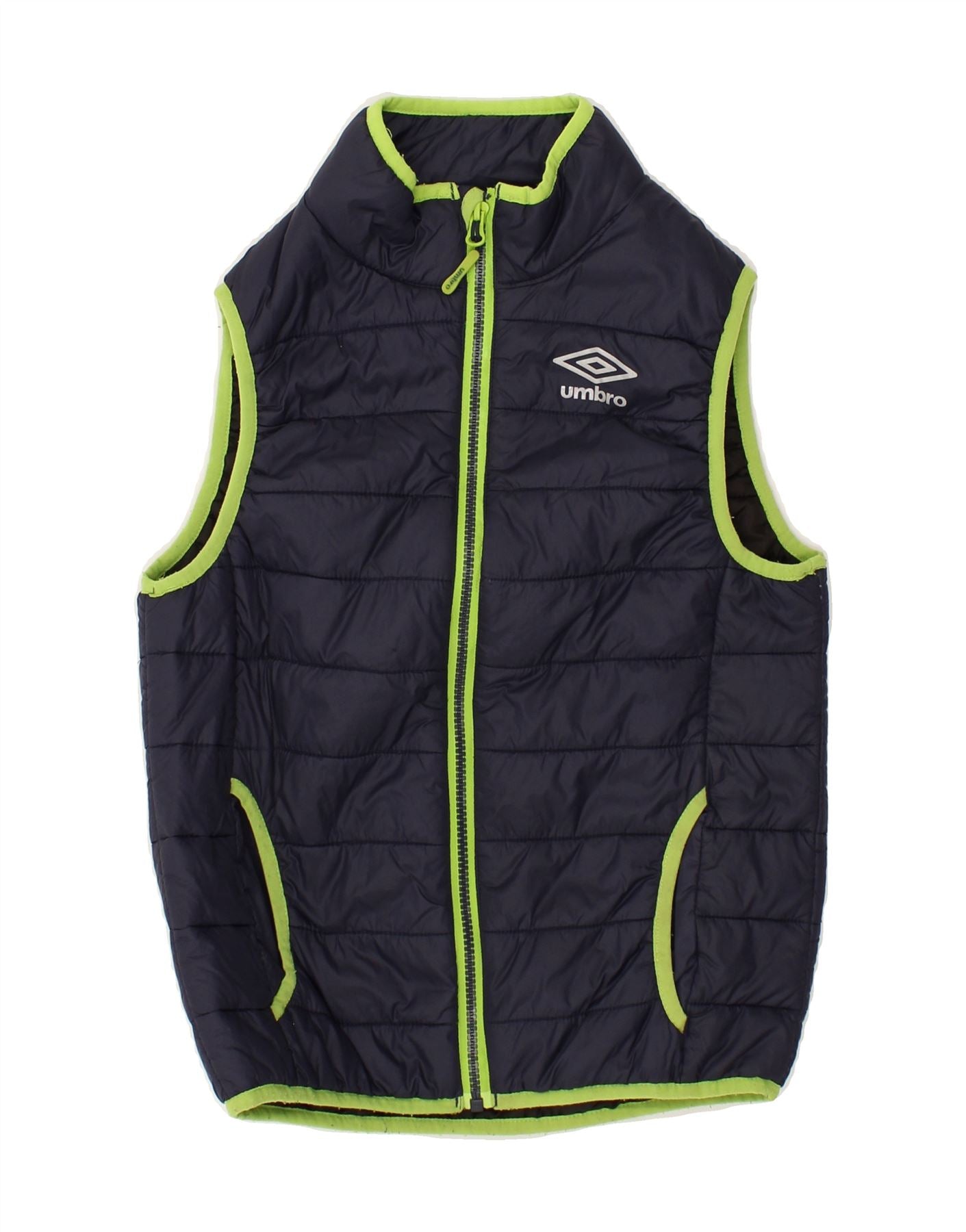 UMBRO Boys Padded Gilet 7-8 Years Small Navy Blue | Vintage Umbro | Thrift | Second-Hand Umbro | Used Clothing | Messina Hembry
