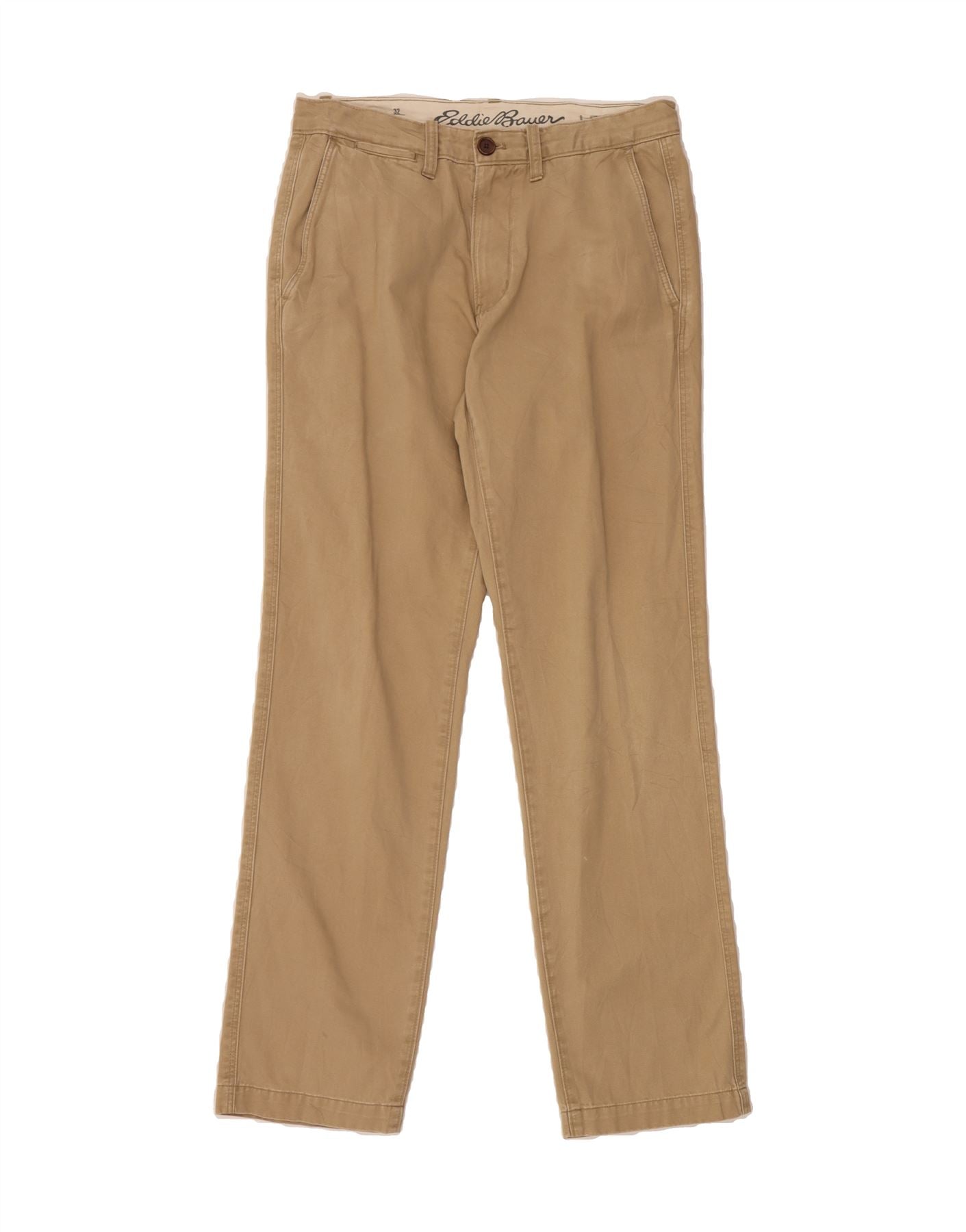 EDDIE BAUER Mens Straight Chino Trousers W32 L34 Beige Vintage Eddie Bauer and Second-Hand Eddie Bauer from Messina Hembry