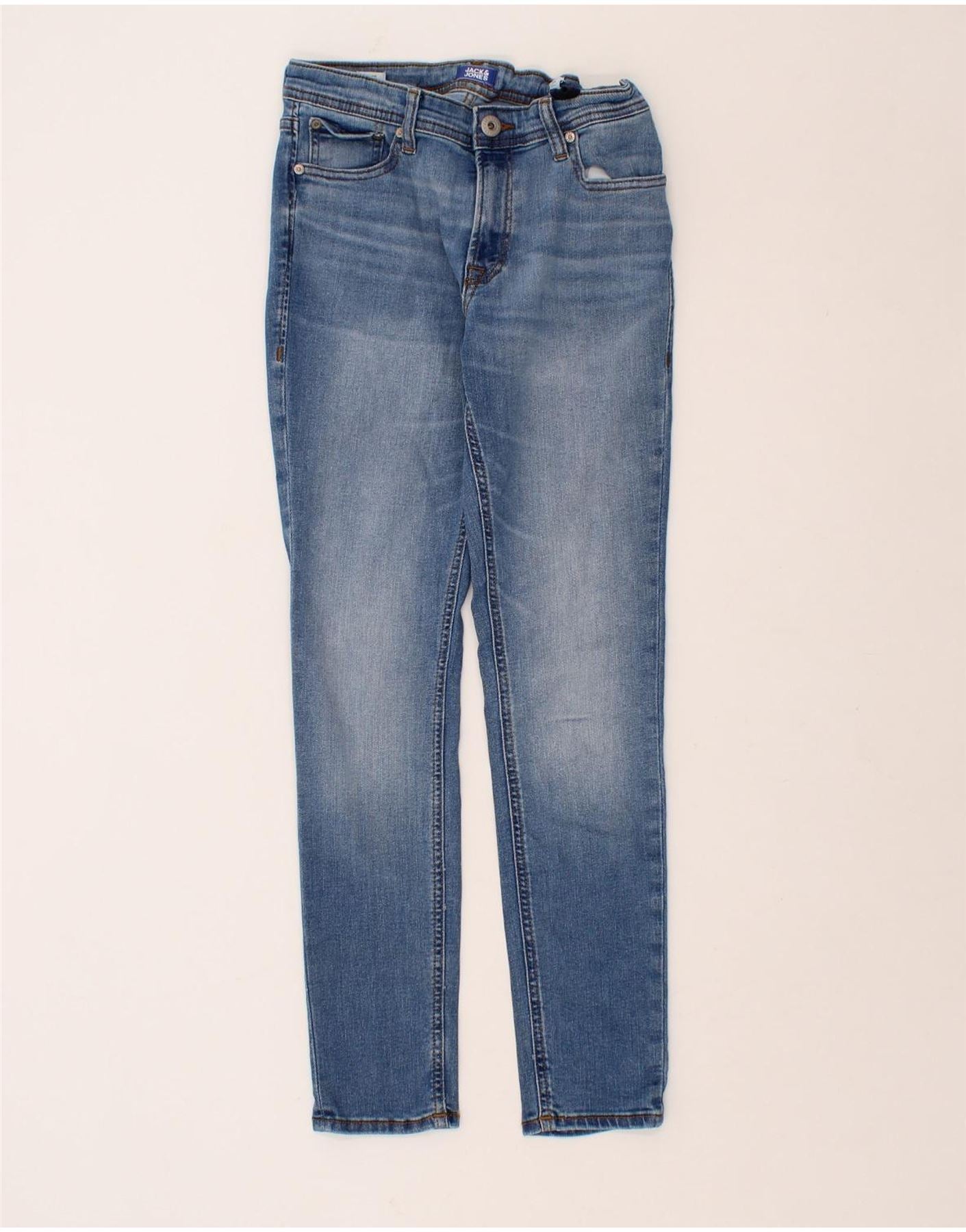 JACK & JONES Boys Liam Skinny Jeans 13-14 Years W28 L28  Blue Cotton Vintage Jack & Jones and Second-Hand Jack & Jones from Messina Hembry