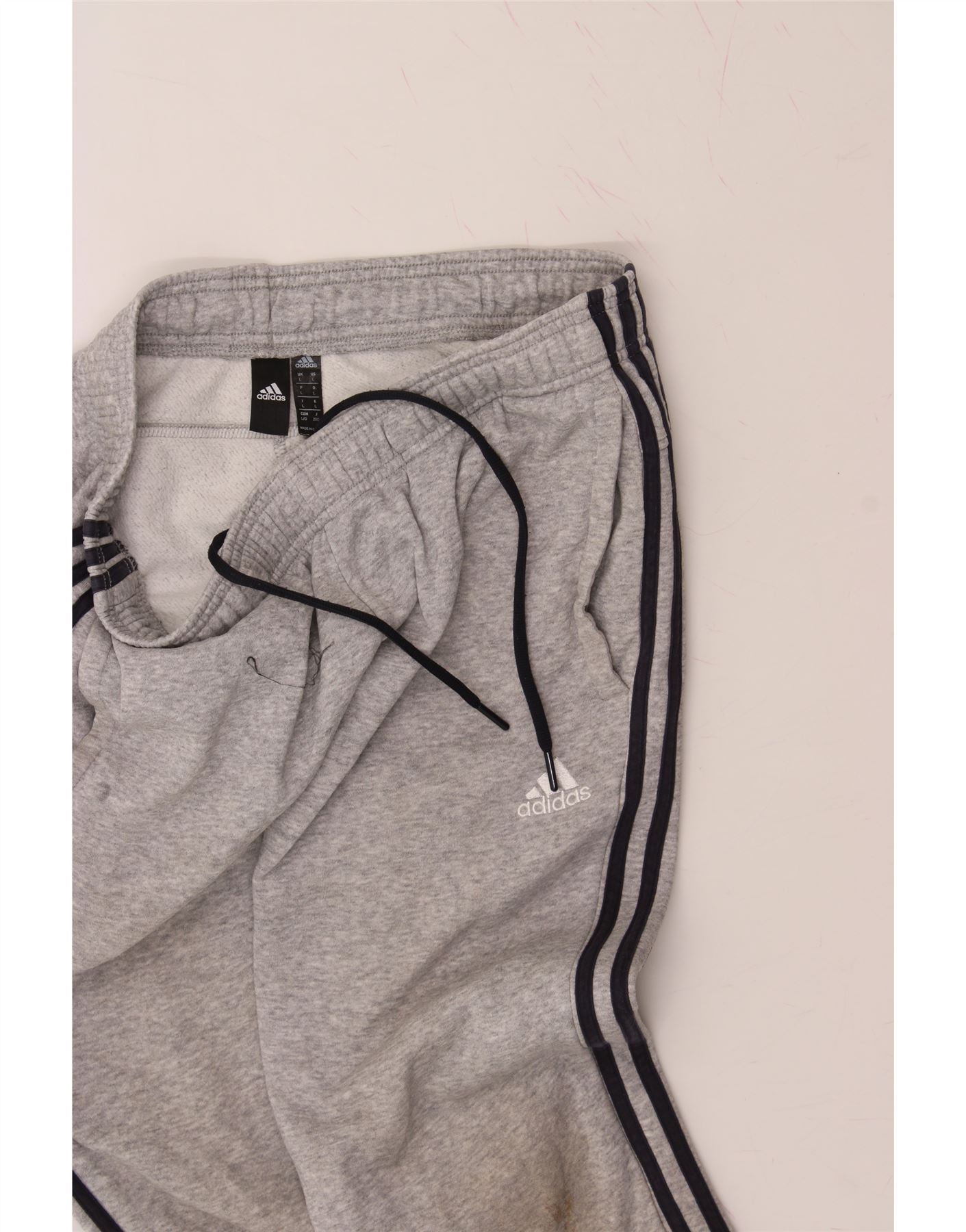 ADIDAS Mens Tracksuit Trousers Large Grey Cotton Vintage Adidas and Second-Hand Adidas from Messina Hembry