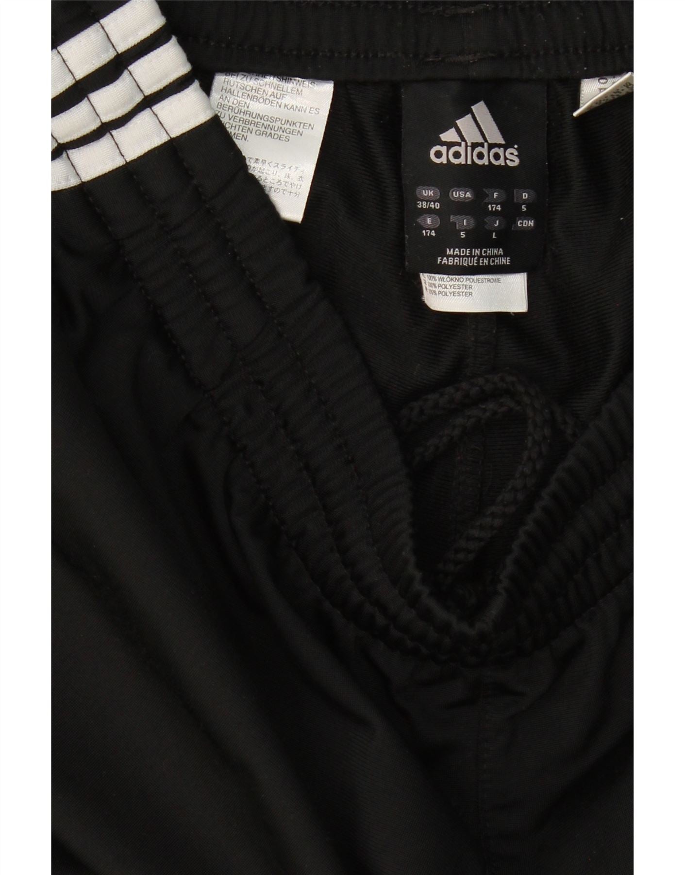 ADIDAS Mens Tracksuit Trousers Joggers UK 38/40 Medium  Black Polyester Vintage Adidas and Second-Hand Adidas from Messina Hembry