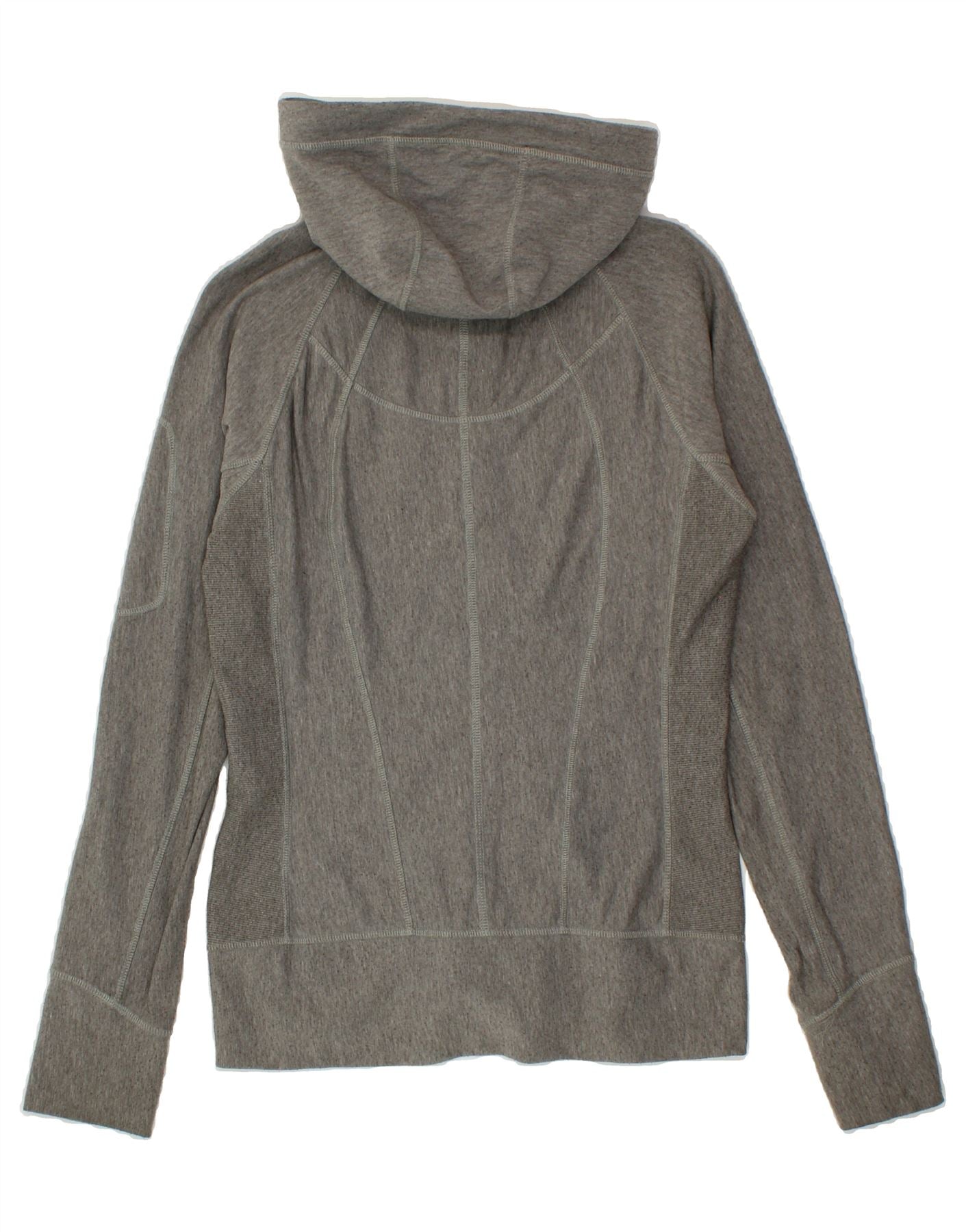 ATHLETA Womens Zip Hoodie Sweater UK 10 Small Grey Flecked Cotton Vintage Athleta and Second-Hand Athleta from Messina Hembry