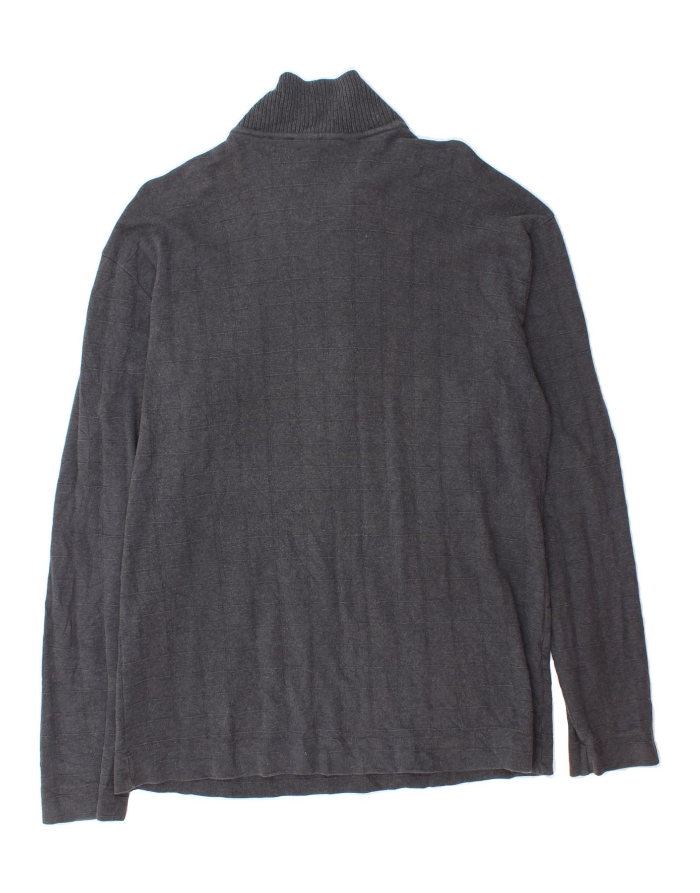 DOCKERS Mens Zip Neck Jumper Sweater Medium Grey Cotton Vintage Dockers and Second-Hand Dockers from Messina Hembry