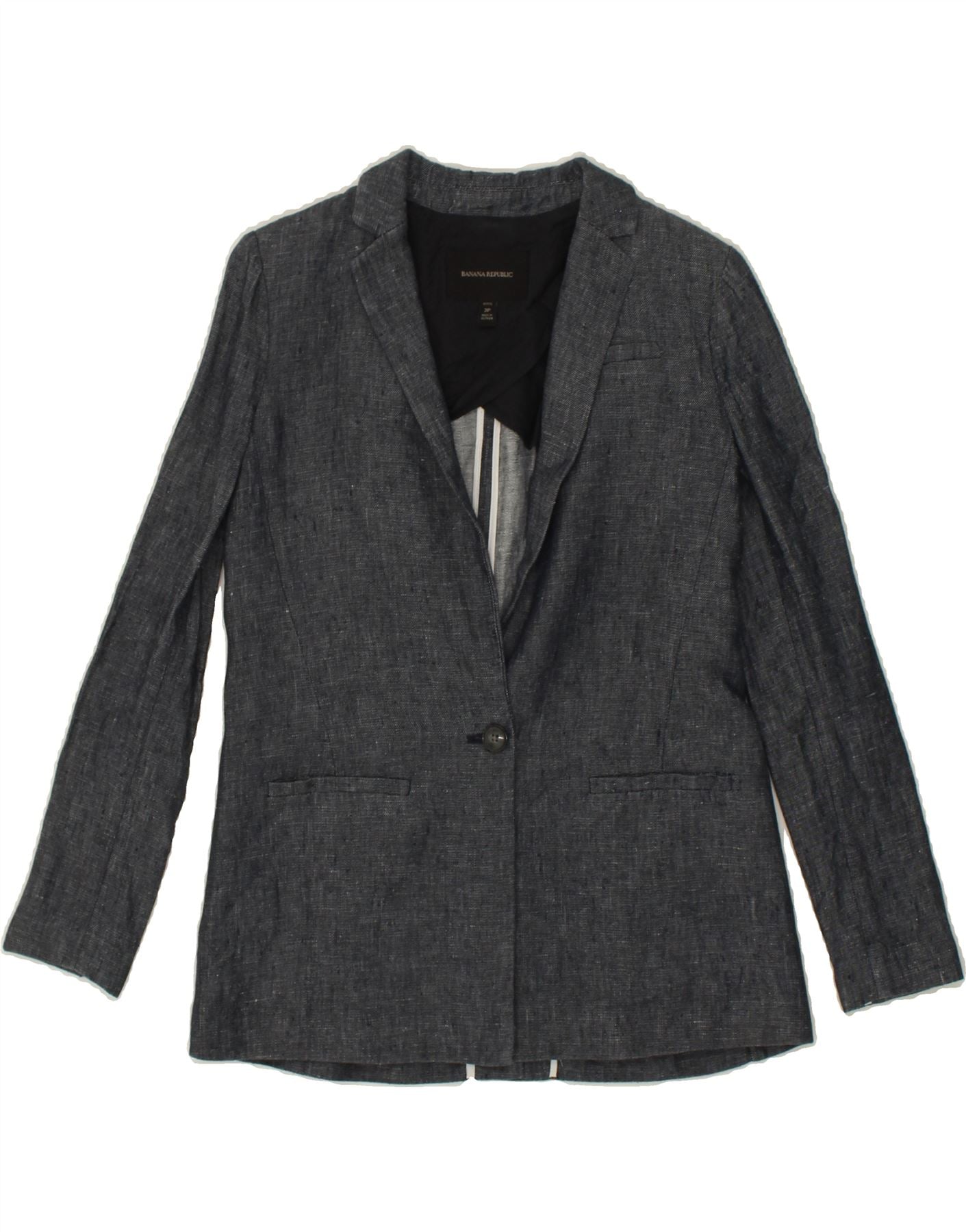 BANANA REPUBLIC Womens Petite 1 Button Blazer Jacket US 2 XS Navy Blue Vintage Banana Republic and Second-Hand Banana Republic from Messina Hembry