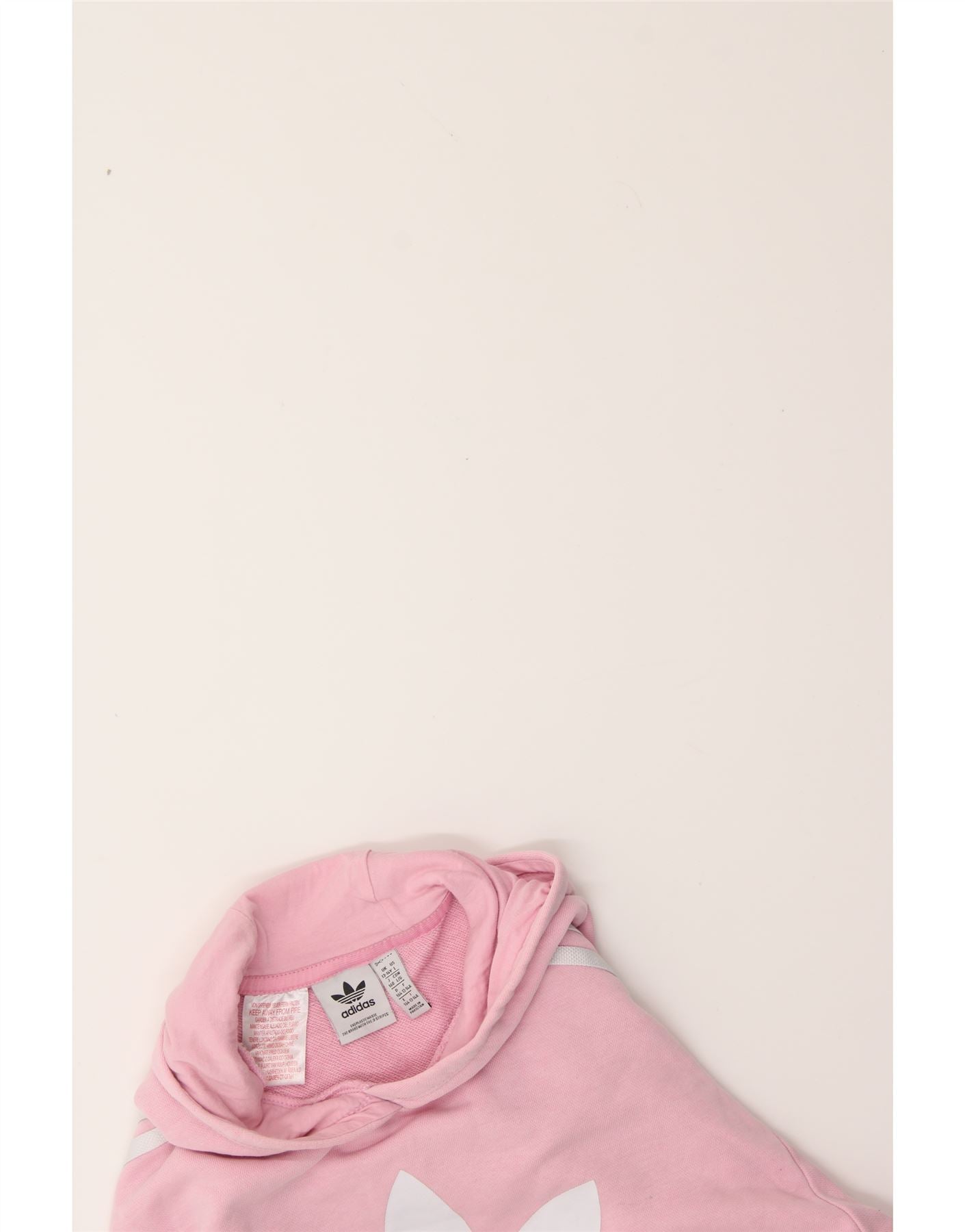 ADIDAS Girls Graphic Hoodie Jumper 13-14 Years Pink Cotton Vintage Adidas and Second-Hand Adidas from Messina Hembry