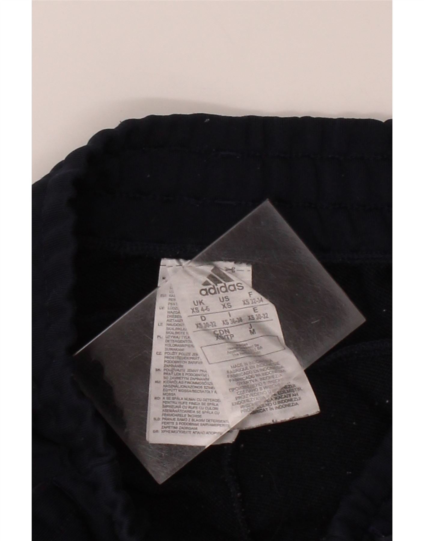 ADIDAS Womens Tracksuit Trousers Joggers UK 4/6 XS Navy Blue Polyester Vintage Adidas and Second-Hand Adidas from Messina Hembry