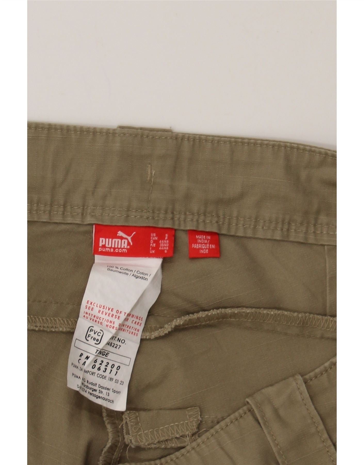 PUMA Womens Straight Capri Trousers Small W30 L20 Beige Cotton Vintage Puma and Second-Hand Puma from Messina Hembry