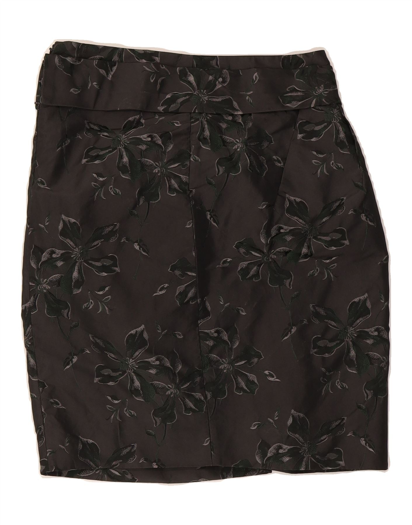MARNI Womens Pencil Skirt EU 38 Medium W28 L20 Grey Floral Silk Vintage Marni and Second-Hand Marni from Messina Hembry