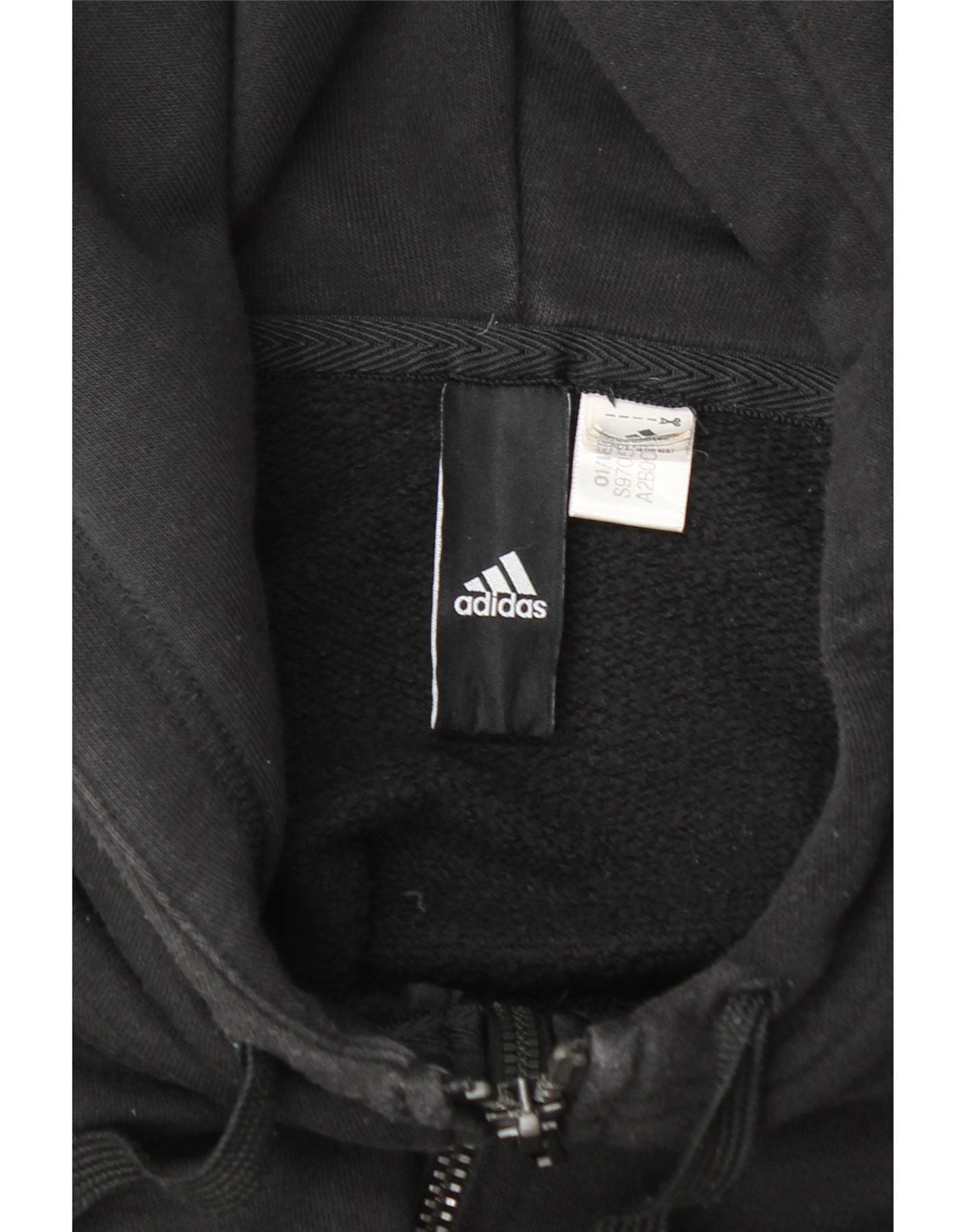 ADIDAS Womens Oversized Zip Hoodie Sweater UK 22 2XL Black Vintage Adidas and Second-Hand Adidas from Messina Hembry