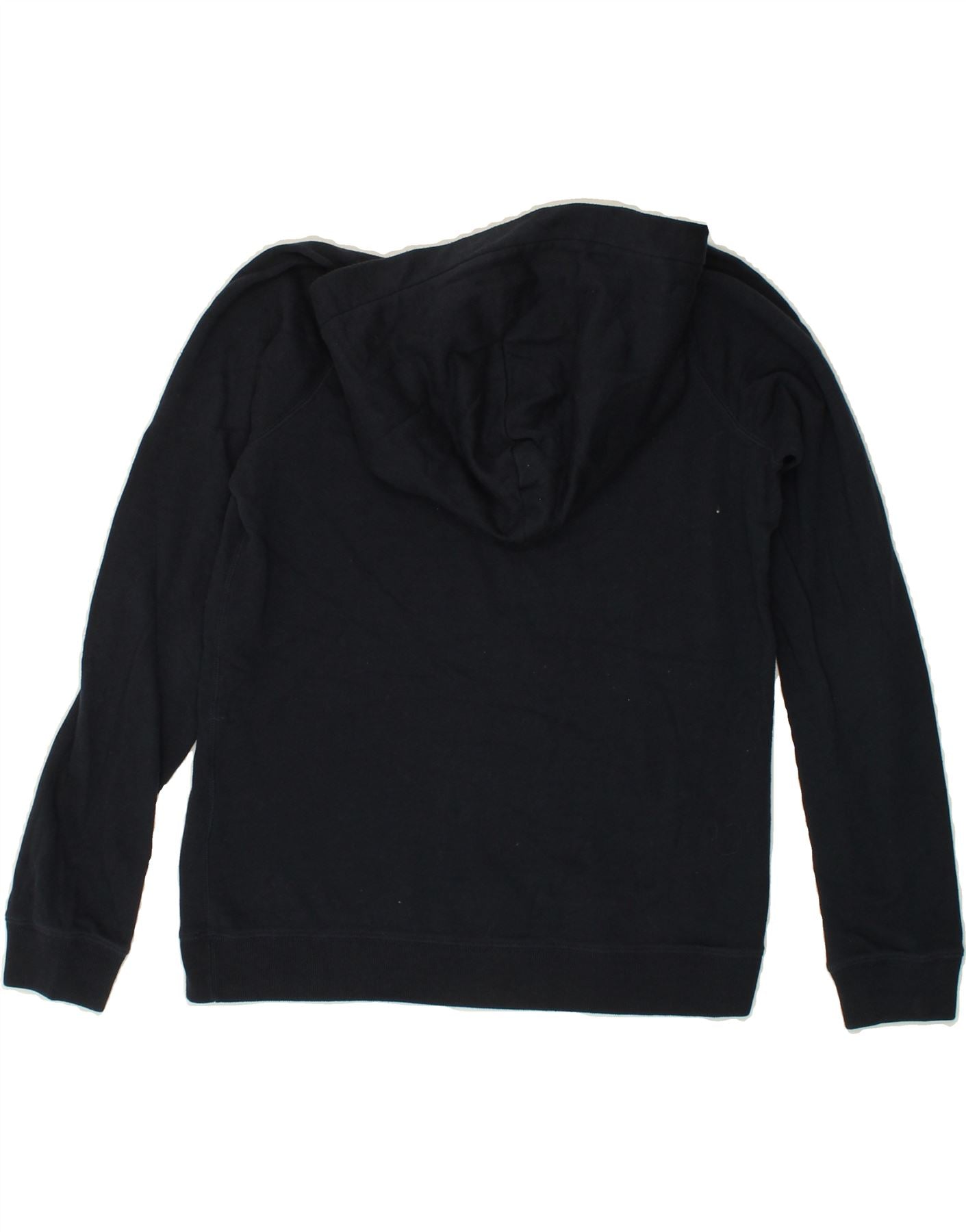 JACK WILLS Womens Graphic Hoodie Jumper UK 12 Medium  Navy Blue Cotton Vintage Jack Wills and Second-Hand Jack Wills from Messina Hembry