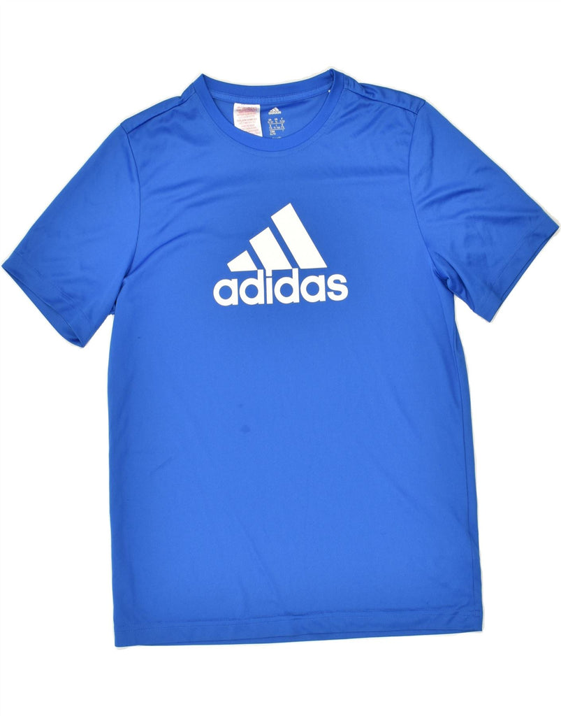 ADIDAS Boys Climalite Graphic T-Shirt Top 15-16 Years Blue Polyester | Vintage Adidas | Thrift | Second-Hand Adidas | Used Clothing | Messina Hembry 