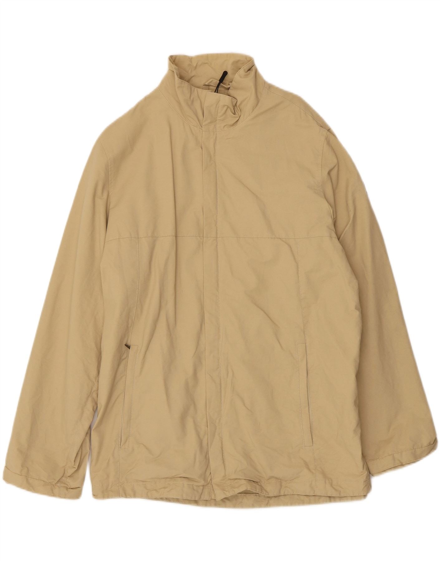 SERGIO TACCHINI Mens Milano Windbreaker Jacket UK 40 Large Beige Cotton Vintage Sergio Tacchini and Second-Hand Sergio Tacchini from Messina Hembry