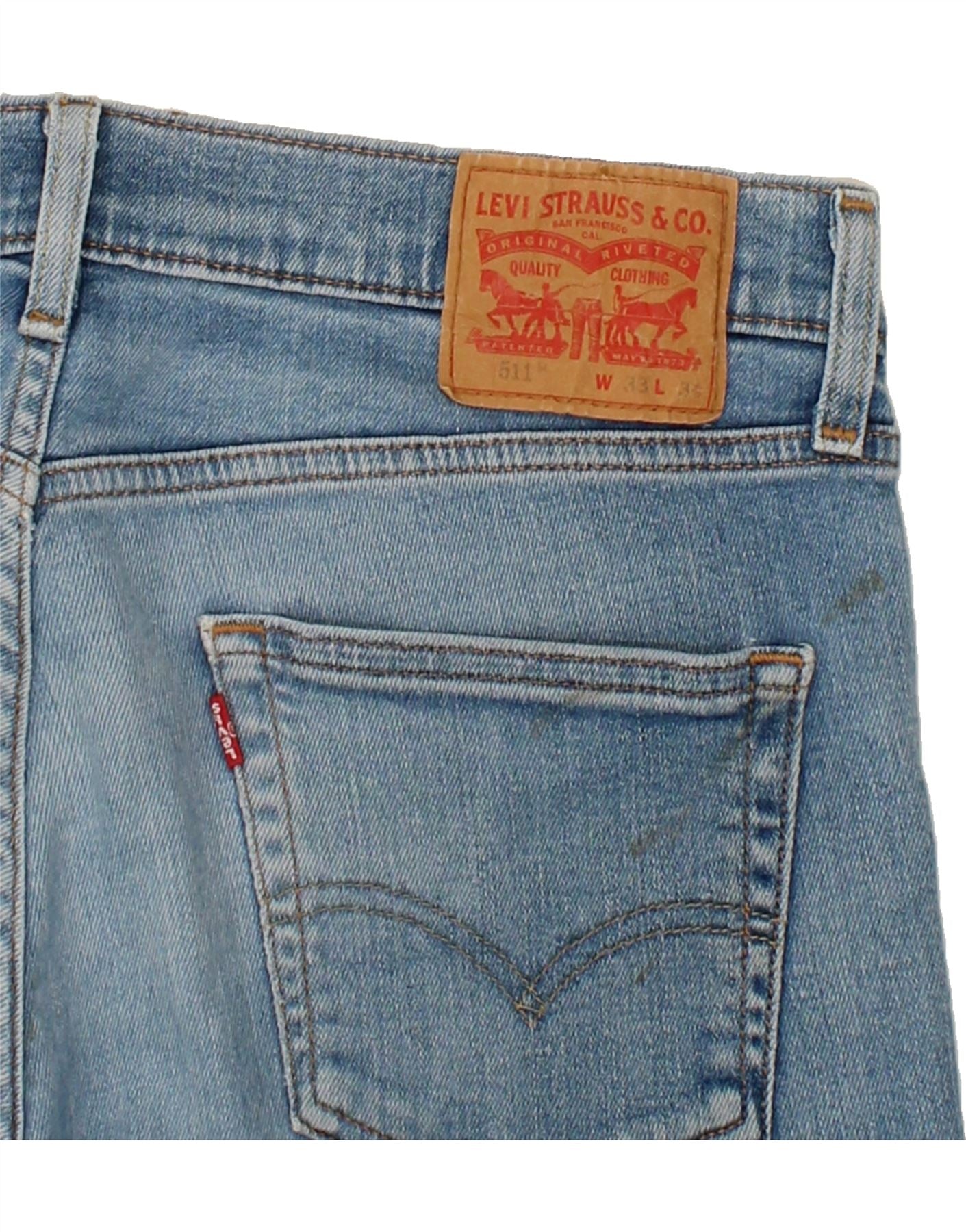LEVI'S Mens 511 Slim Jeans W33 L34 Blue Cotton Vintage Levi's and Second-Hand Levi's from Messina Hembry
