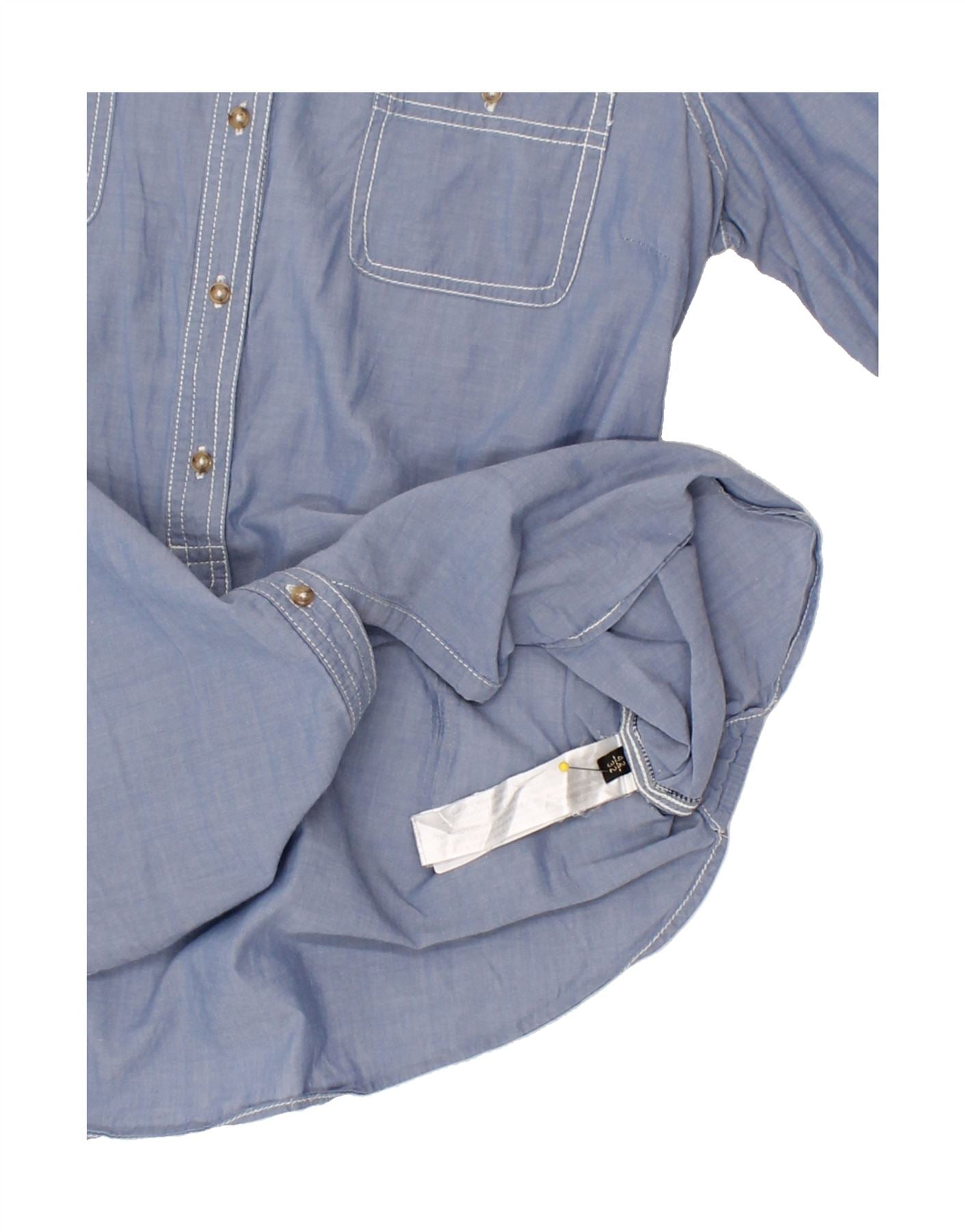 MASSIMO DUTTI Womens Shirt EU 42 Large Blue Cotton Vintage Massimo Dutti and Second-Hand Massimo Dutti from Messina Hembry