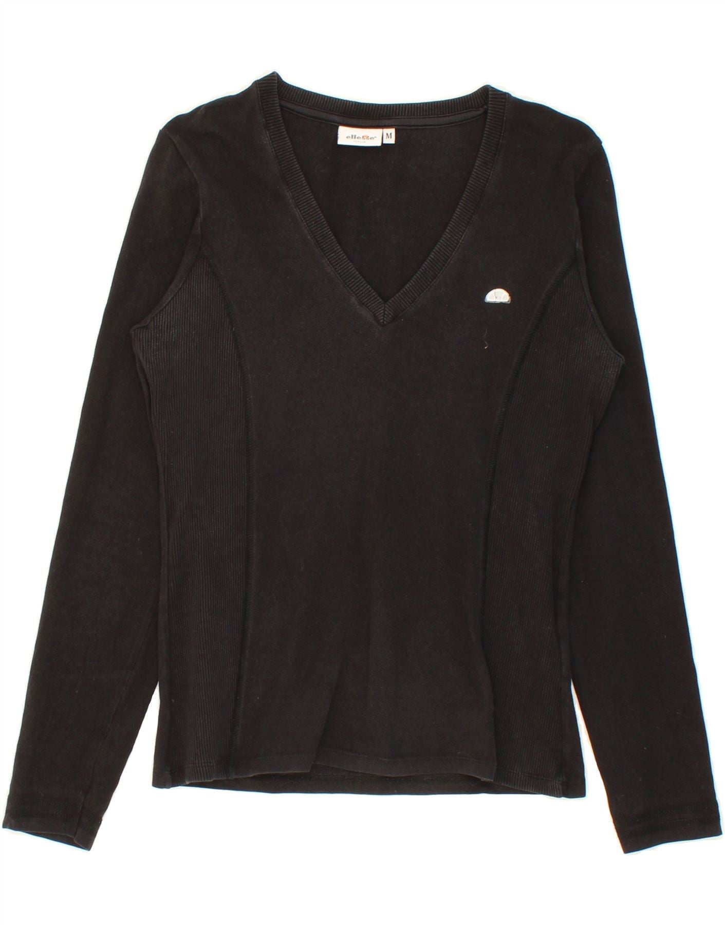 ELLESSE Womens Top Long Sleeve UK 12 Medium Black Vintage Ellesse and Second-Hand Ellesse from Messina Hembry