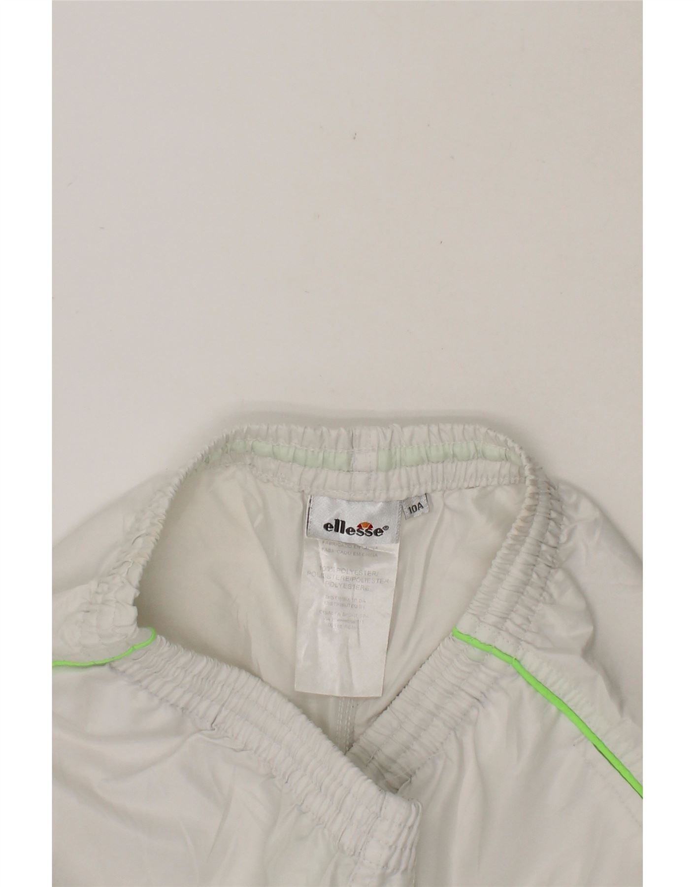 ELLESSE Boys Sport Shorts 9-10 Years Off White Polyester Vintage Ellesse and Second-Hand Ellesse from Messina Hembry