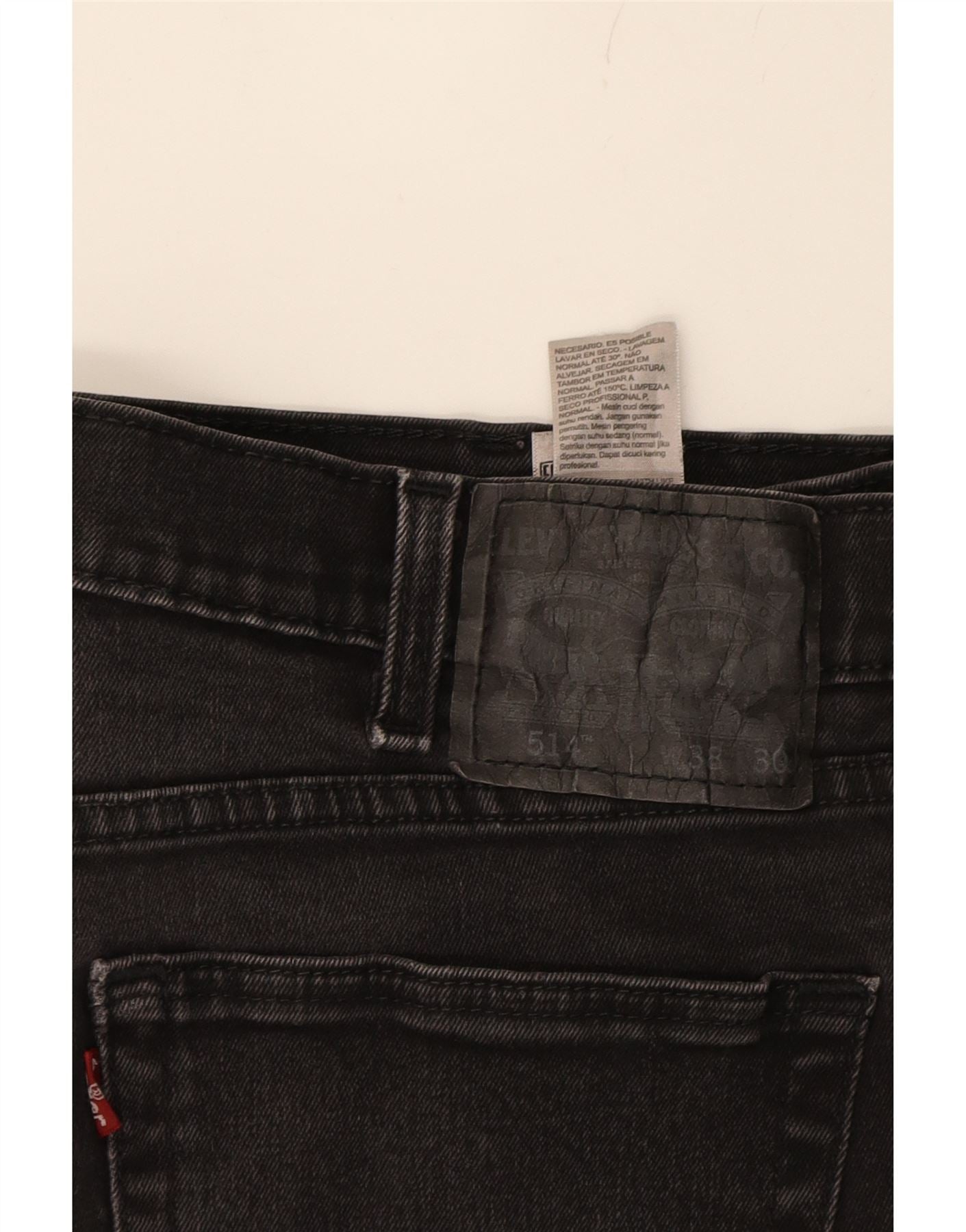 LEVI'S Mens 514 Straight Jeans W33 L30 Black Cotton Vintage Levi's and Second-Hand Levi's from Messina Hembry