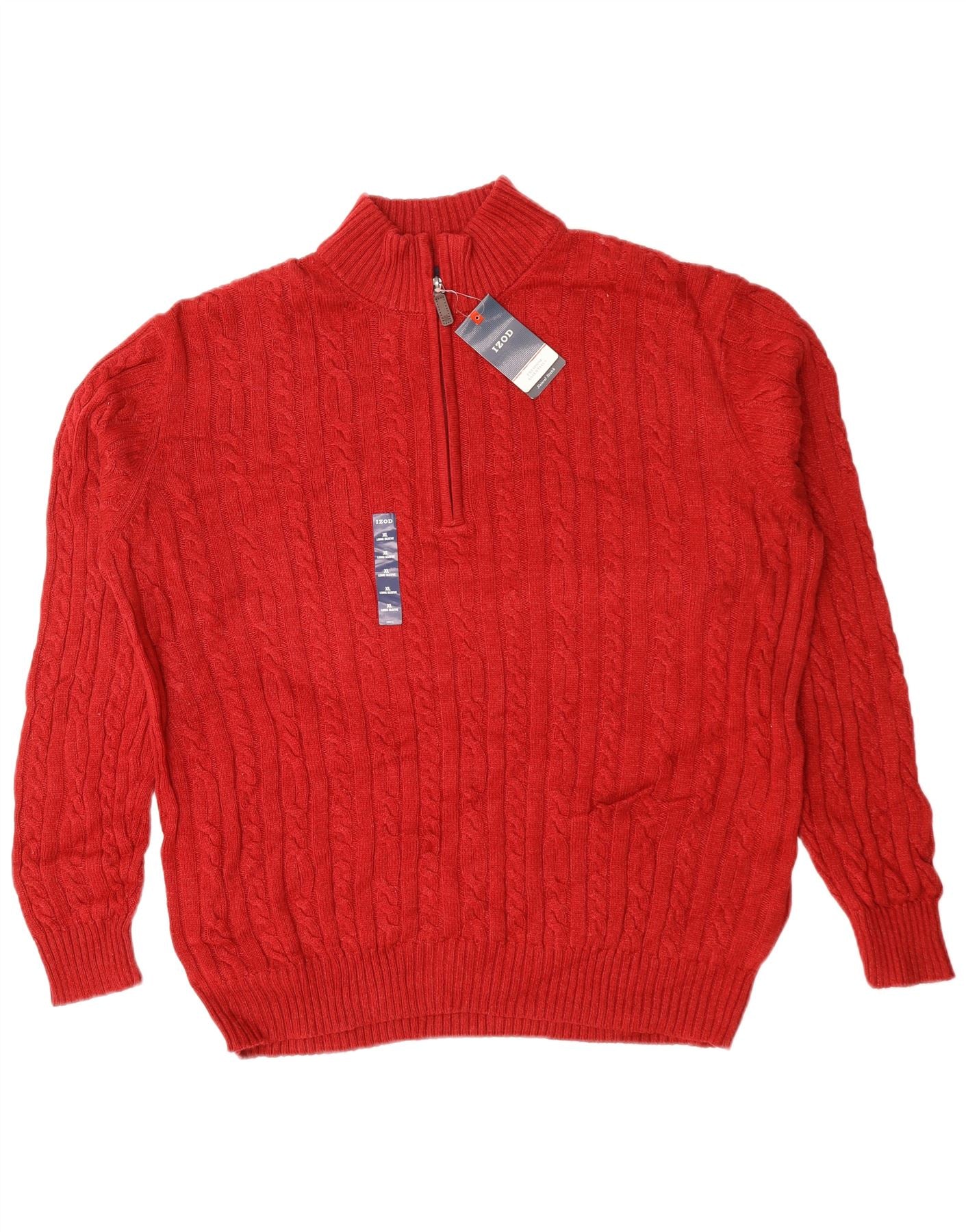 IZOD Mens Zip Neck Jumper Sweater XL Red Cotton – Messina Hembry