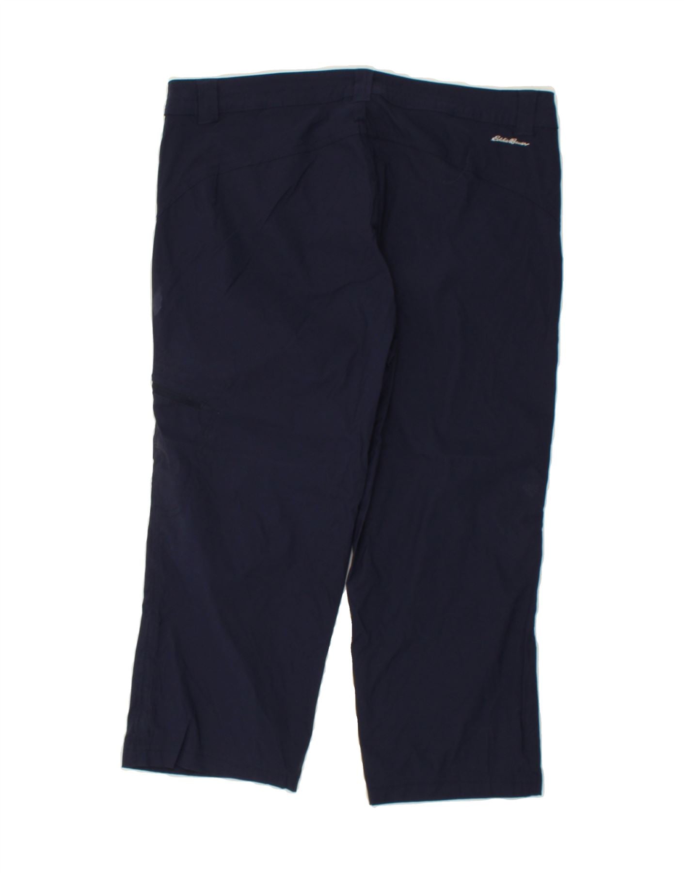 EDDIE BAUER Womens Straight Capri Trousers US 10 Large W32 L20 Navy Blue Vintage Eddie Bauer and Second-Hand Eddie Bauer from Messina Hembry