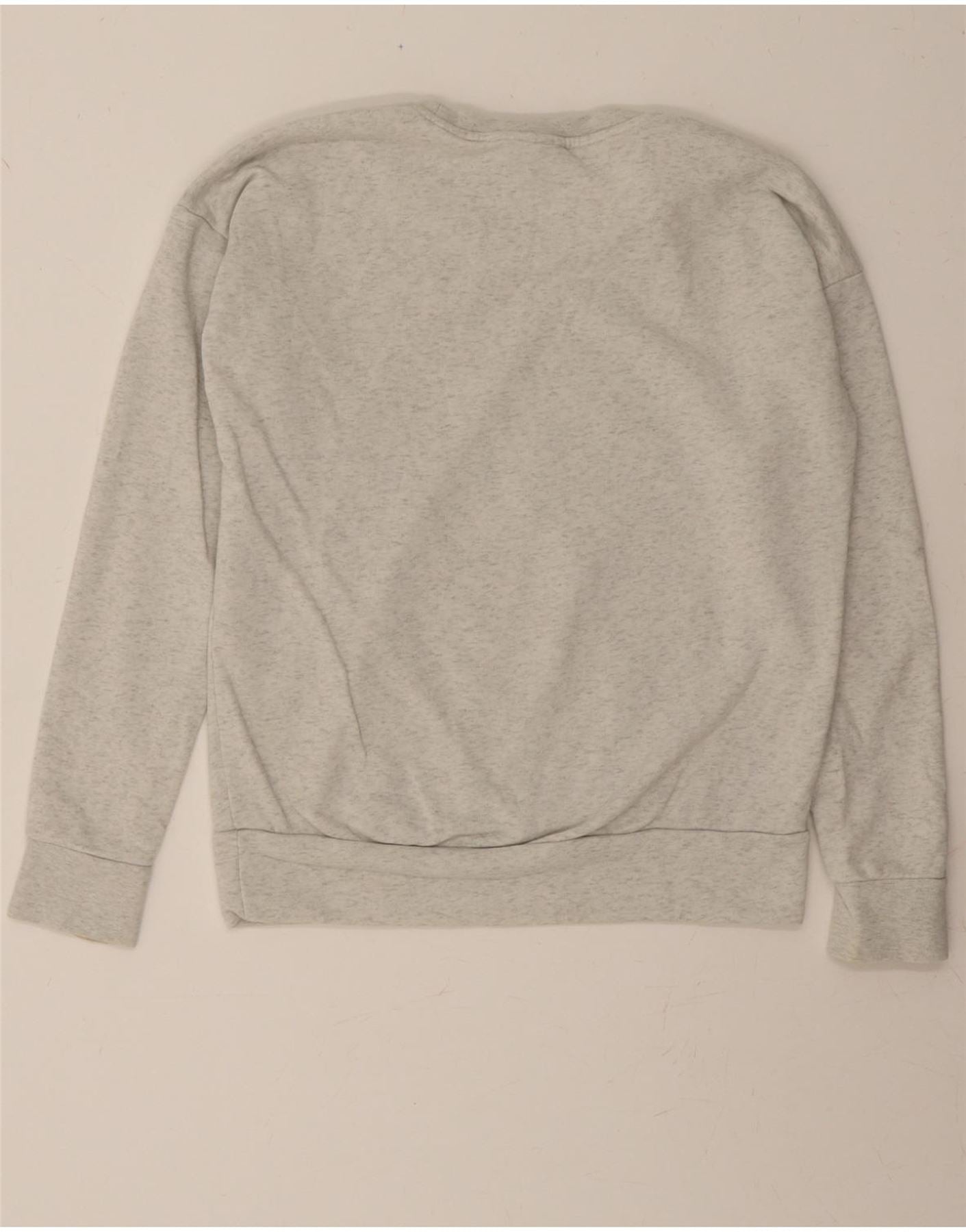 ADIDAS Womens Graphic Sweatshirt Jumper UK 16 Large Grey Vintage Adidas and Second-Hand Adidas from Messina Hembry