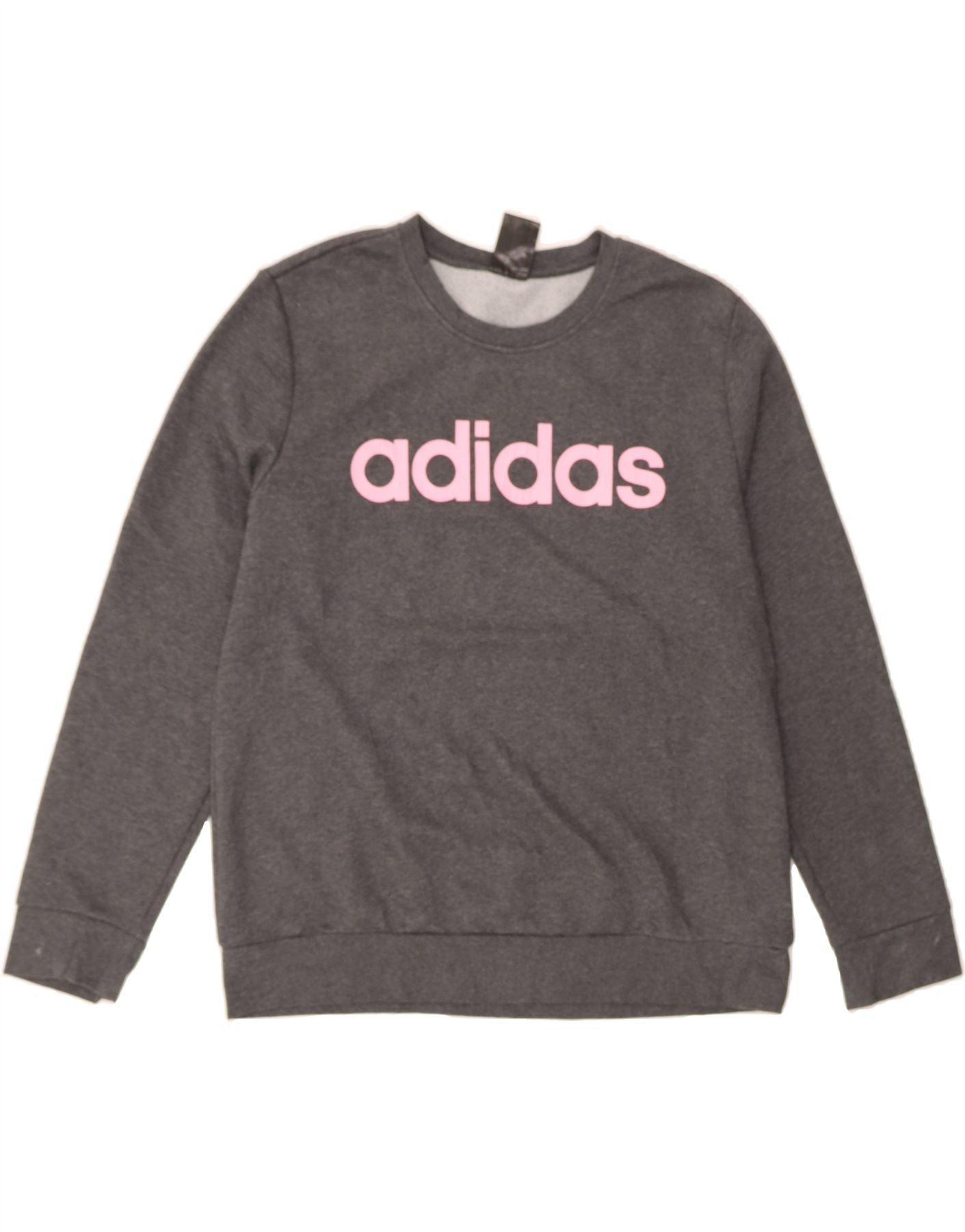 ADIDAS Womens Graphic Sweatshirt Jumper UK 20/22 XL Grey Cotton Vintage Adidas and Second-Hand Adidas from Messina Hembry