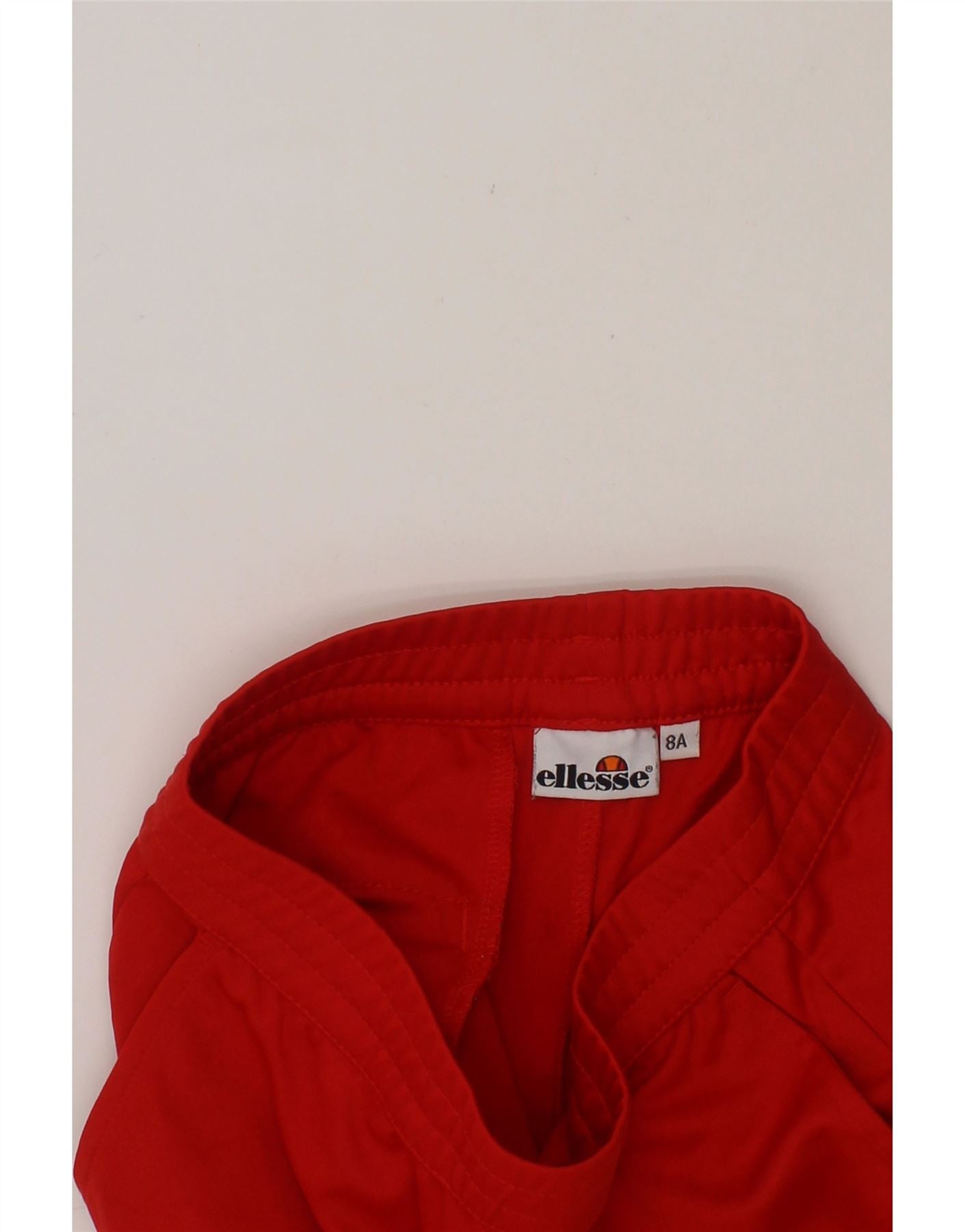 ELLESSE Boys Sport Shorts 7-8 Years Red Striped Polyester Vintage Ellesse and Second-Hand Ellesse from Messina Hembry