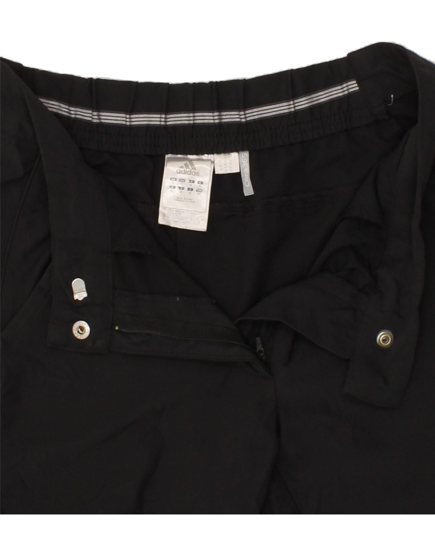ADIDAS Womens Straight Trousers UK 10 Small W27 L28 Black Polyester Vintage Adidas and Second-Hand Adidas from Messina Hembry
