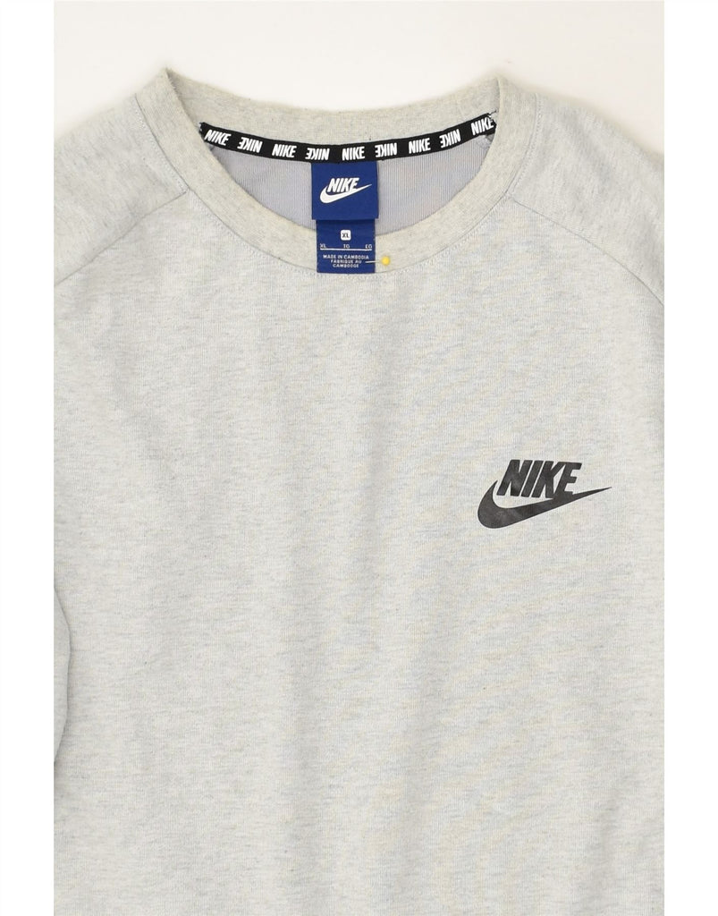 NIKE Mens Graphic Sweatshirt Jumper XL Grey Cotton | Vintage Nike | Thrift | Second-Hand Nike | Used Clothing | Messina Hembry 