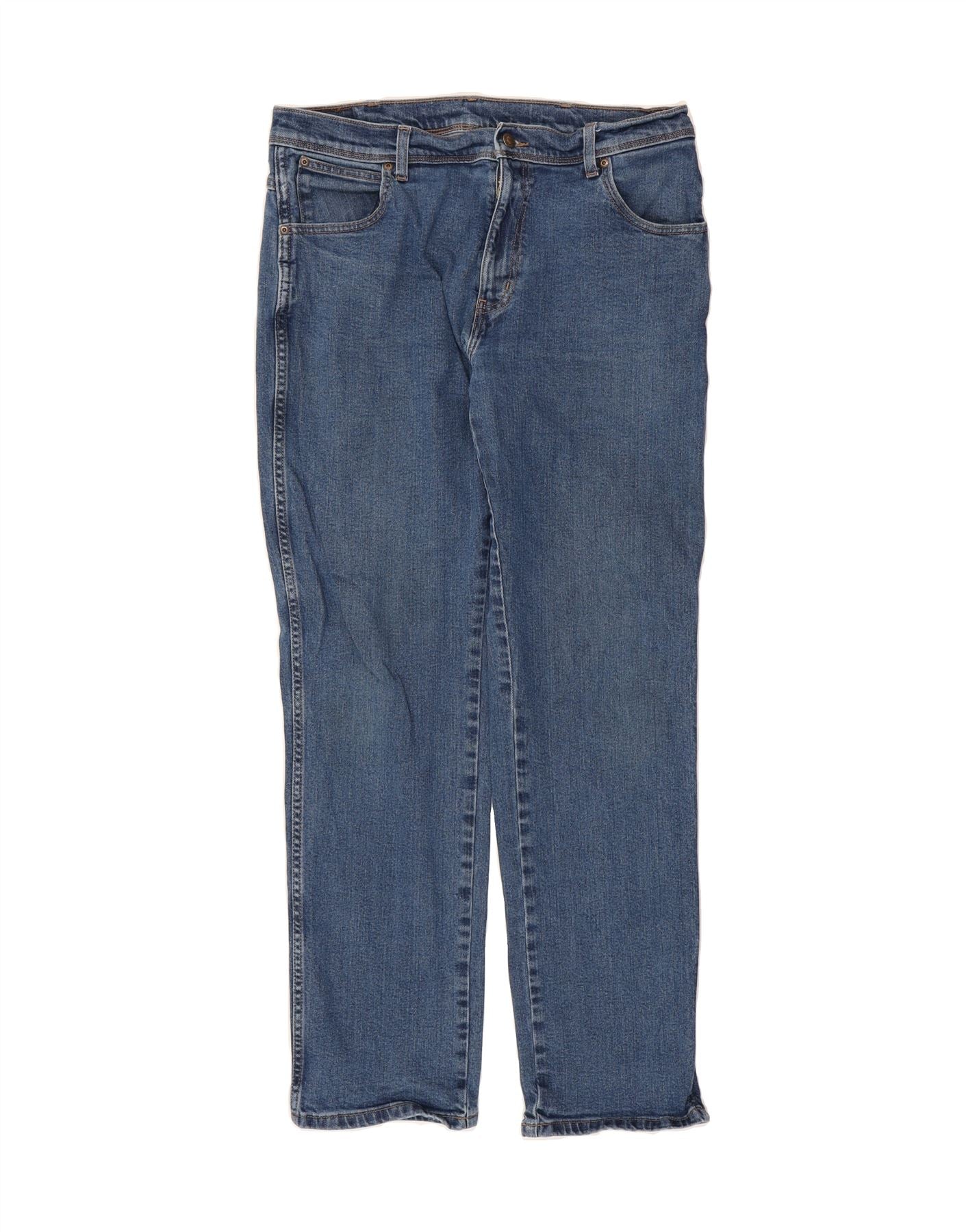 WRANGLER Mens Regular Fit Straight Jeans W36 L34 Blue Cotton Vintage Wrangler and Second-Hand Wrangler from Messina Hembry