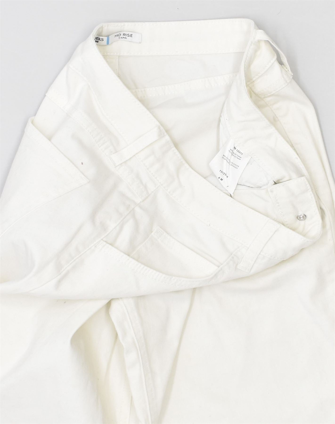 LEE Mens Mid Rise Capri Trousers US 6 Medium W28 L18 White Cotton | Vintage Lee | Thrift | Second-Hand Lee | Used Clothing | Messina Hembry