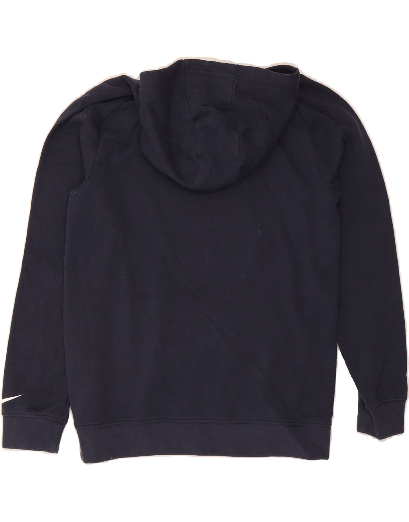 NIKE Boys Graphic Hoodie Jumper 12-13 Years Large Navy Blue Cotton Vintage Nike and Second-Hand Nike from Messina Hembry