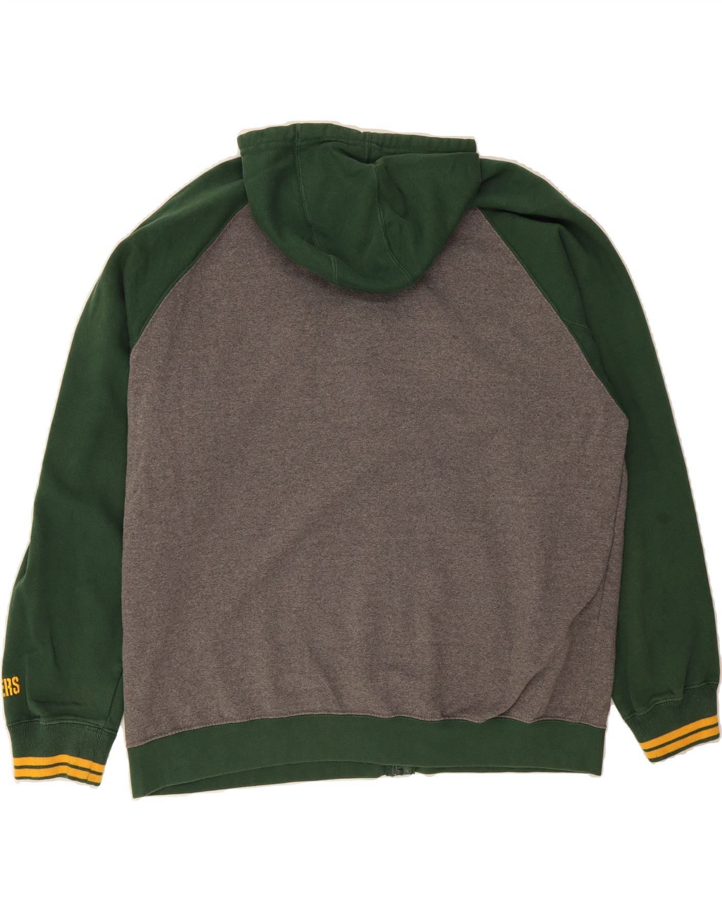 NFL Mens Green Bay Packers Zip Hoodie Sweater 2XL Green Colourblock Vintage NFL and Second-Hand NFL from Messina Hembry