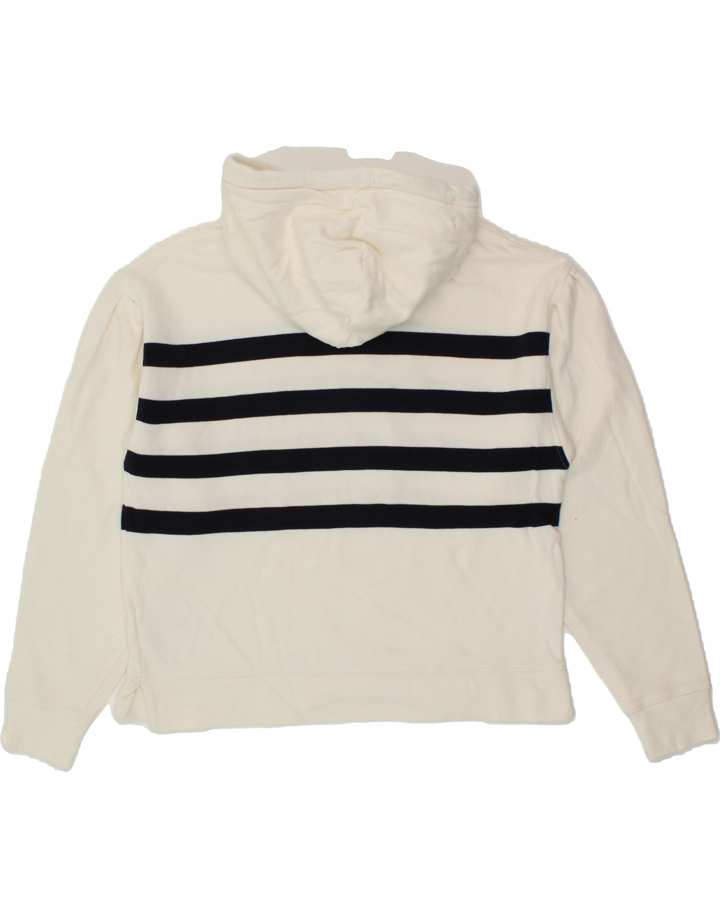 GANT Womens Oversized Graphic Hoodie Jumper UK 10 Small White Striped Vintage Gant and Second-Hand Gant from Messina Hembry