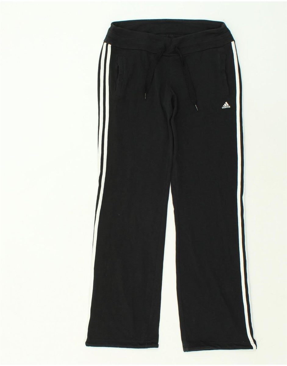 Pantaloni da tuta ADIDAS Climalite da donna UK 8 10 piccoli cotone nero