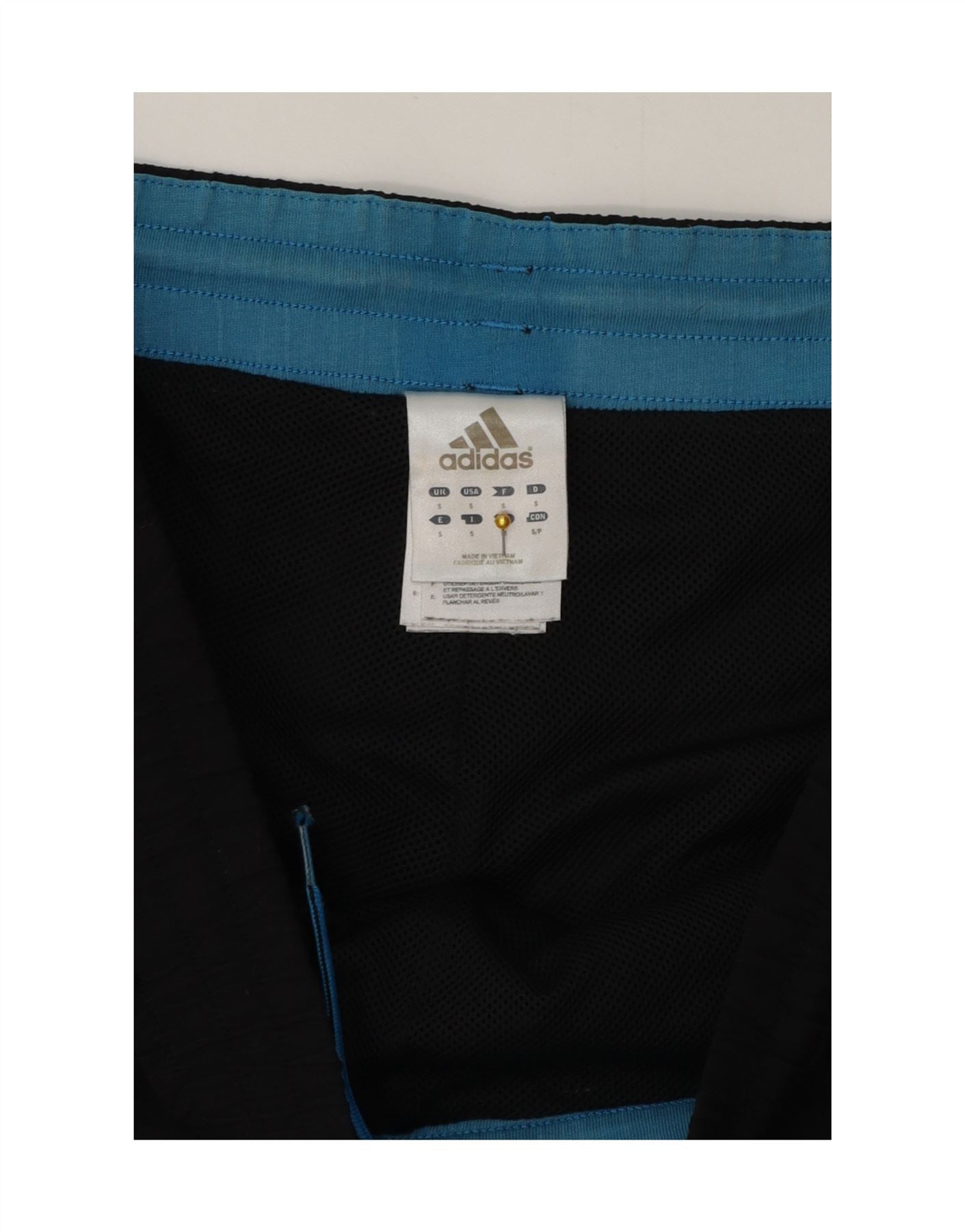 ADIDAS Mens Graphic Sport Shorts Small Black Polyester Vintage Adidas and Second-Hand Adidas from Messina Hembry
