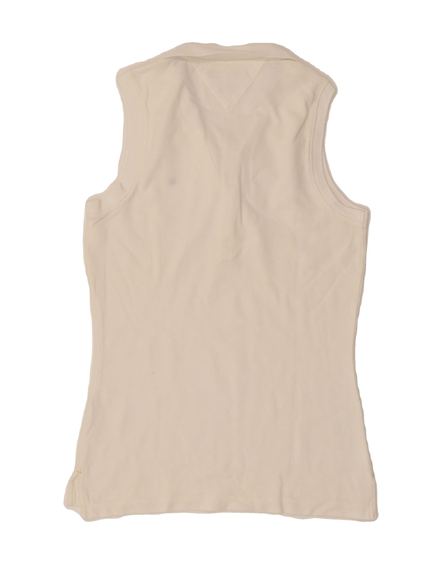 TOMMY HILFIGER Womens Slim Fit Polo Shirt UK 6 XS White Cotton Vintage Tommy Hilfiger and Second-Hand Tommy Hilfiger from Messina Hembry