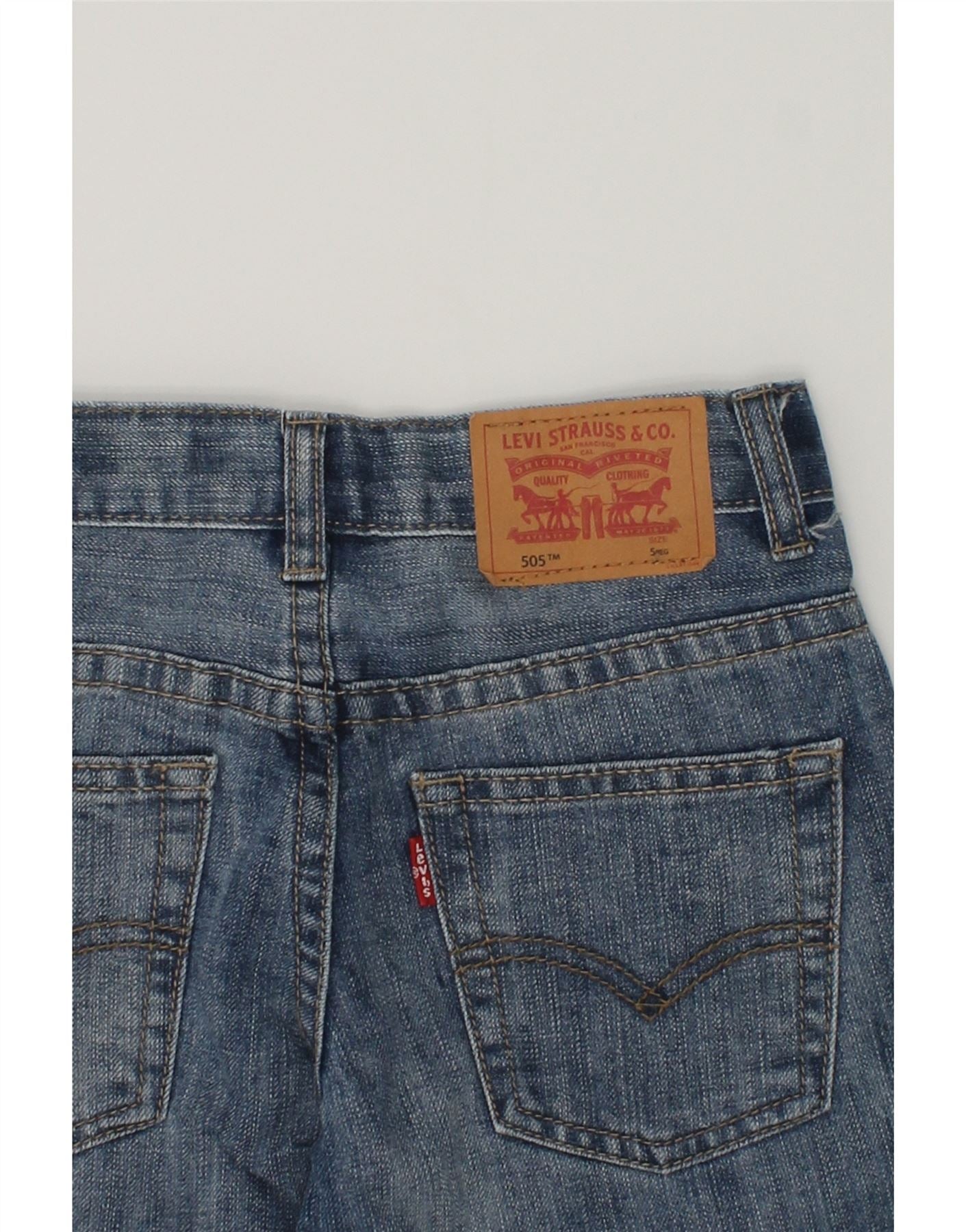 LEVI'S Boys 505 Regular Straight Jeans 4-5 Years W22 L18  Blue Cotton | Vintage Levi's | Thrift | Second-Hand Levi's | Used Clothing | Messina Hembry