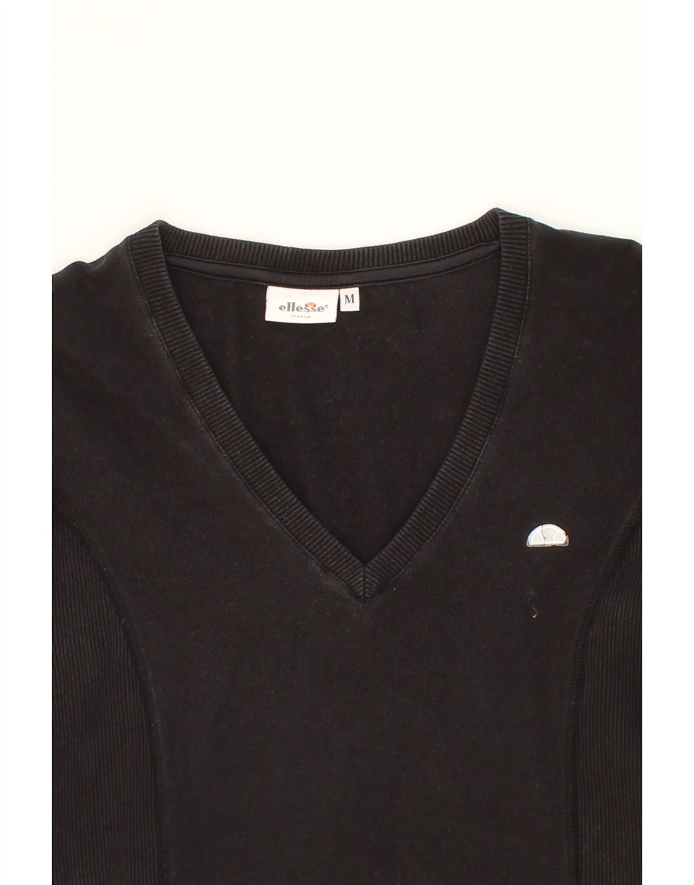 ELLESSE Womens Top Long Sleeve UK 12 Medium Black Vintage Ellesse and Second-Hand Ellesse from Messina Hembry