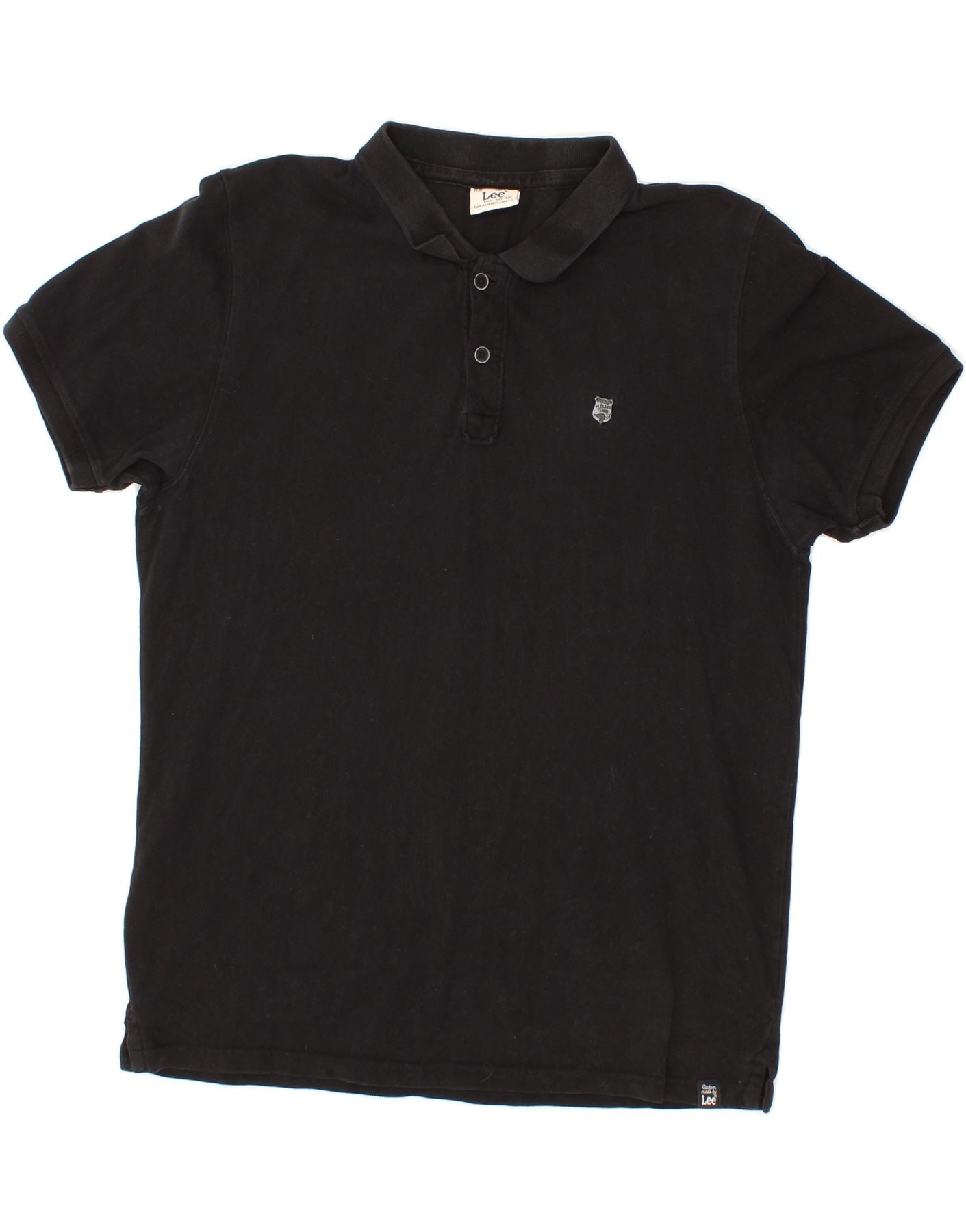 LEE Mens Polo Shirt 2XL Black Cotton Vintage Lee and Second-Hand Lee from Messina Hembry